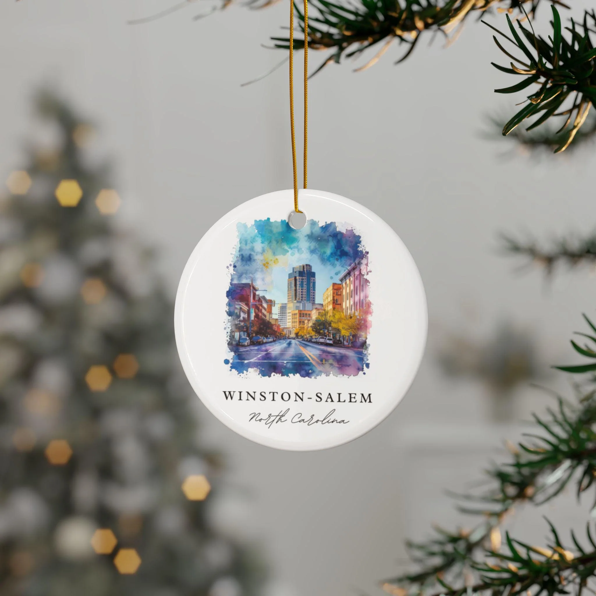 Winston-Salem Ornament: Winston-Salem Souvenir, Winston NC Decor, and Winston North Carolina Christmas Gift - Image 2