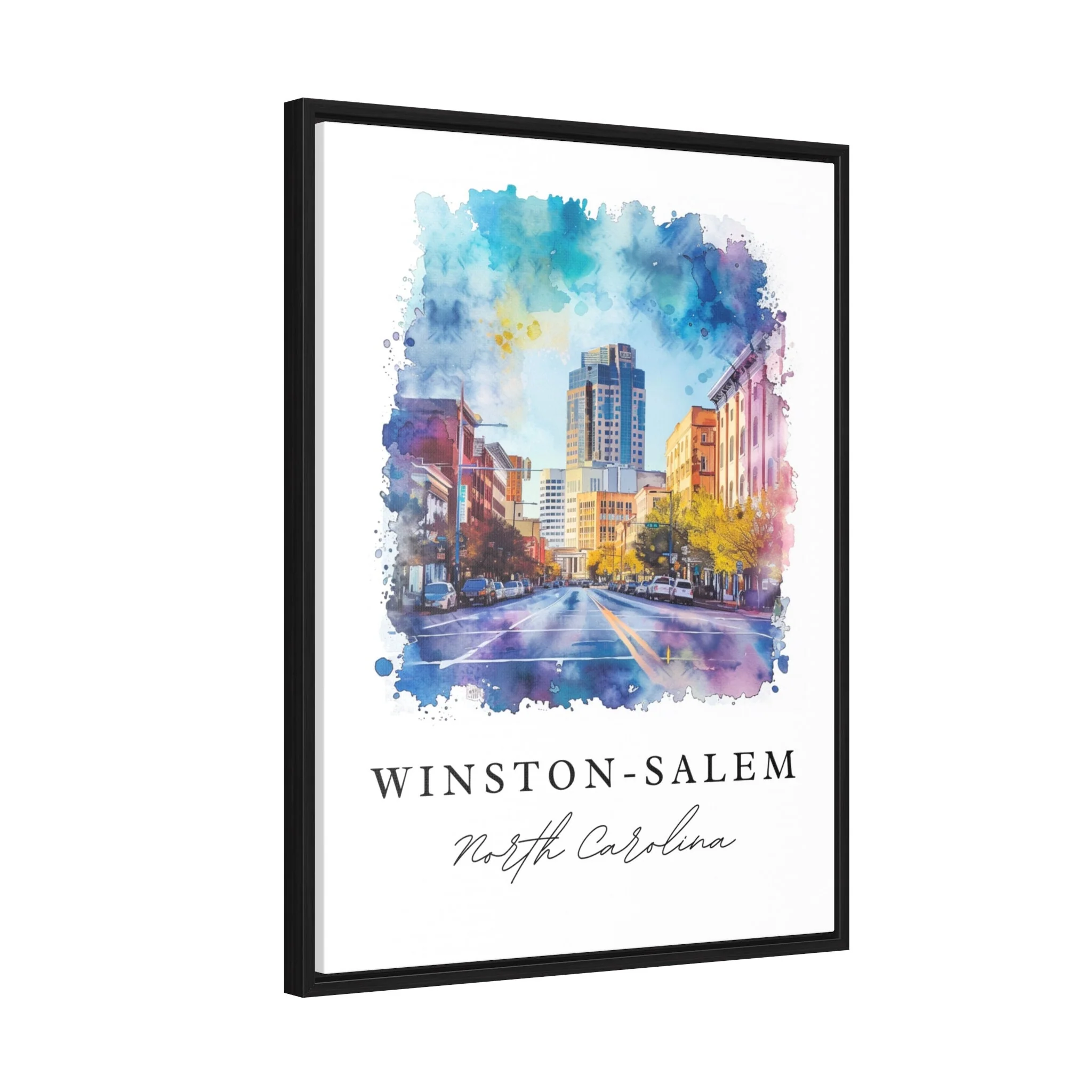 Winston-Salem, North Carolina Watercolor Art Print - Image 5