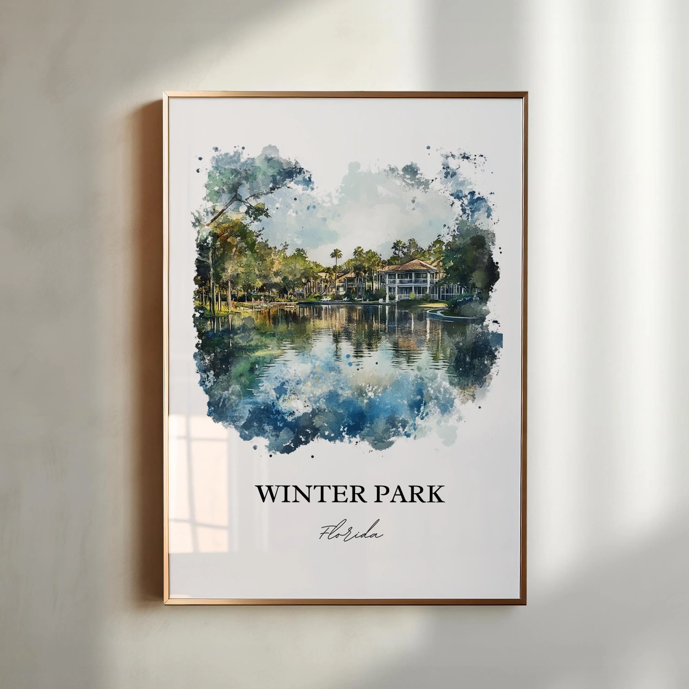 Winter Park, FL, USA – Watercolor Art Print