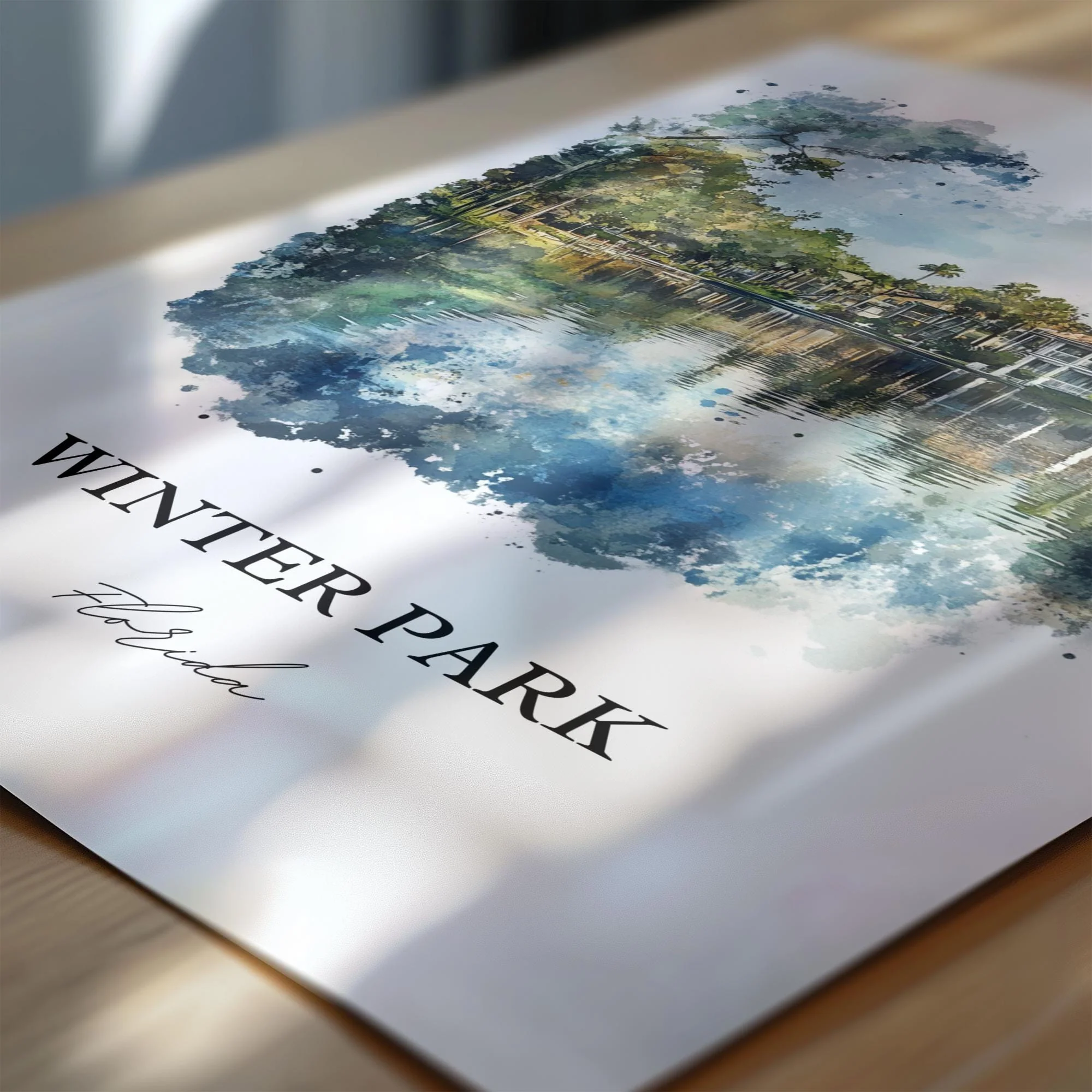 Winter Park, FL, USA – Watercolor Art Print - Image 2