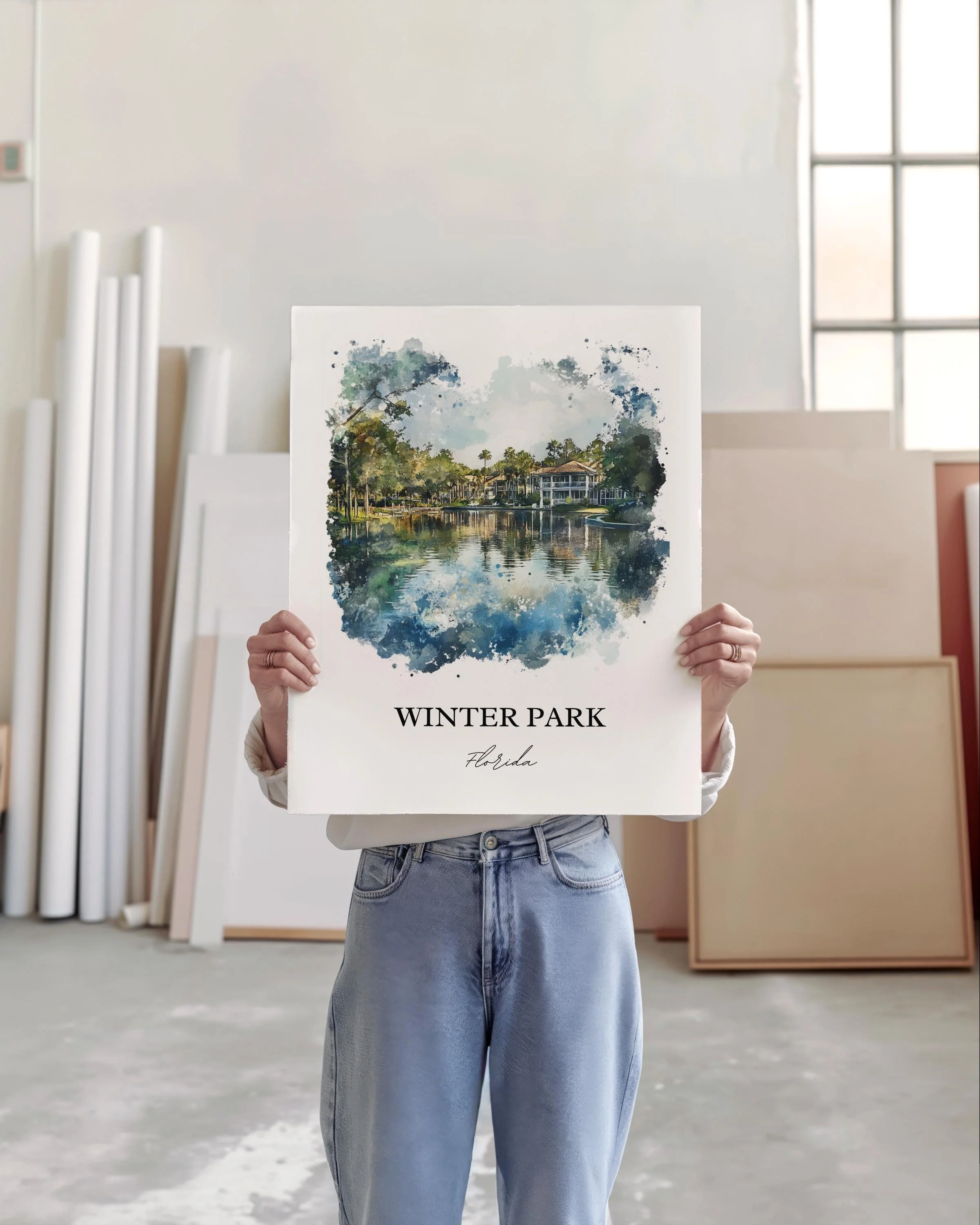 Winter Park, FL, USA – Watercolor Art Print - Image 4
