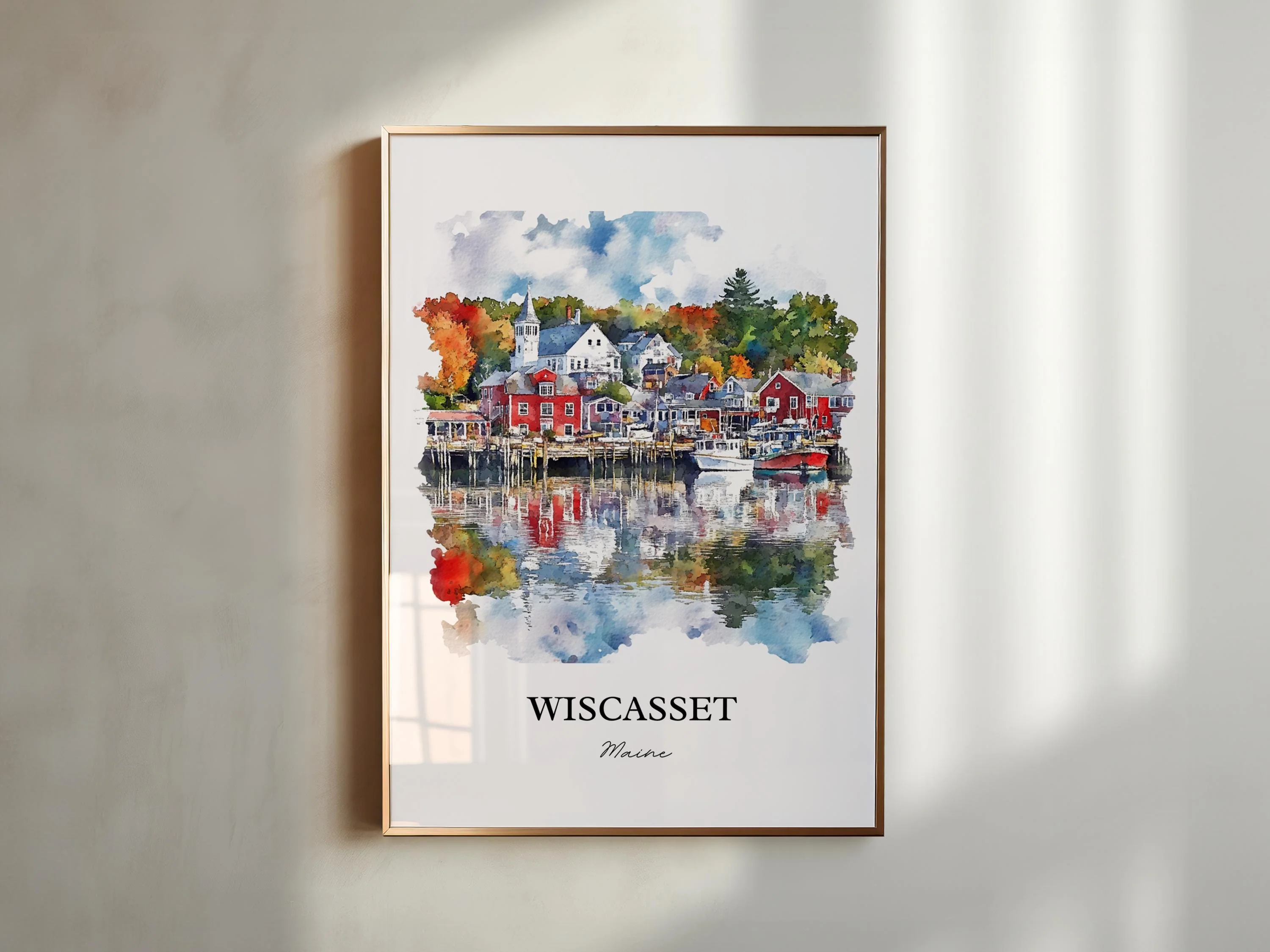 Wiscasset, ME, USA – Watercolor Art Print - Image 4