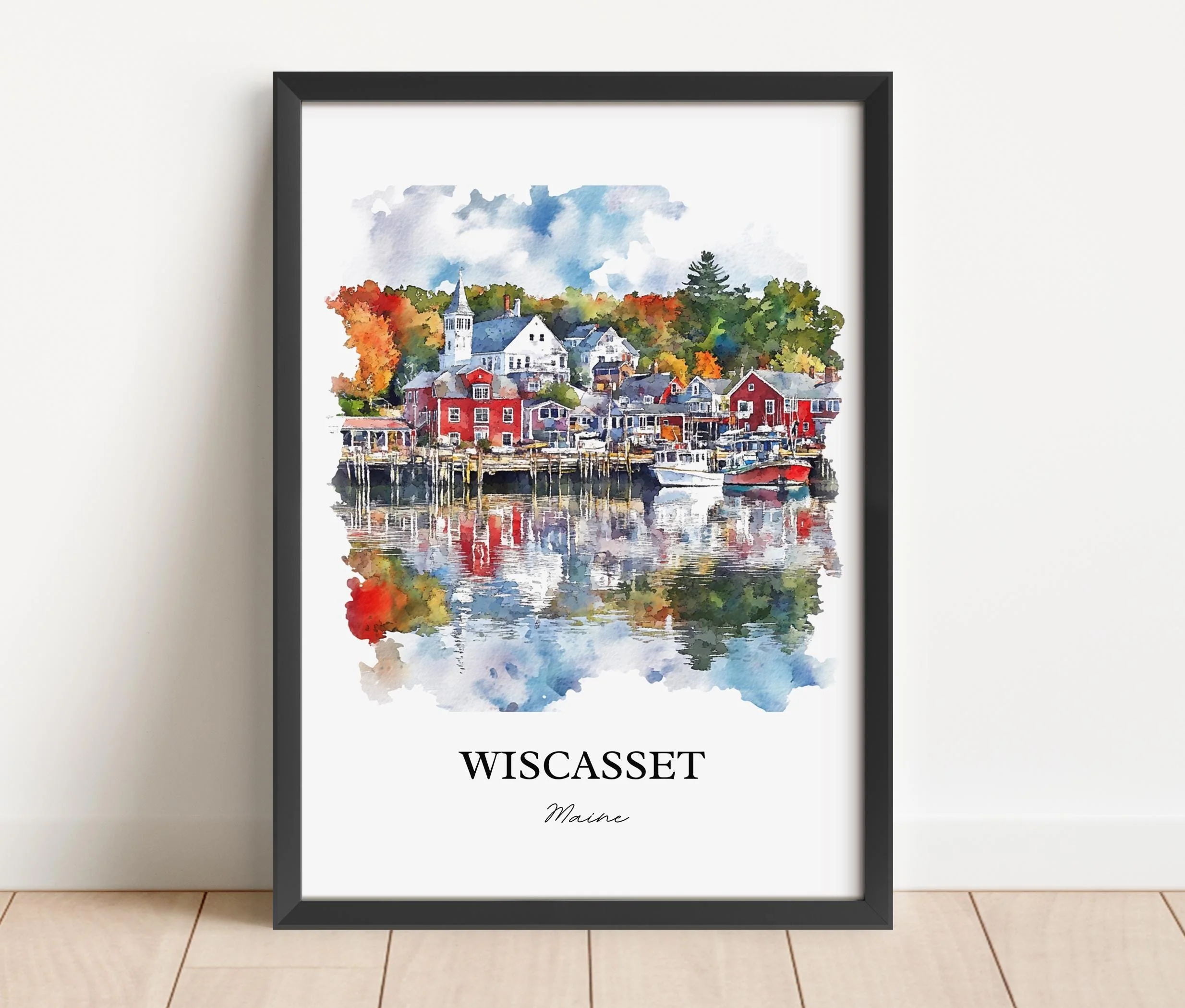 Wiscasset, ME, USA – Watercolor Art Print - Image 5