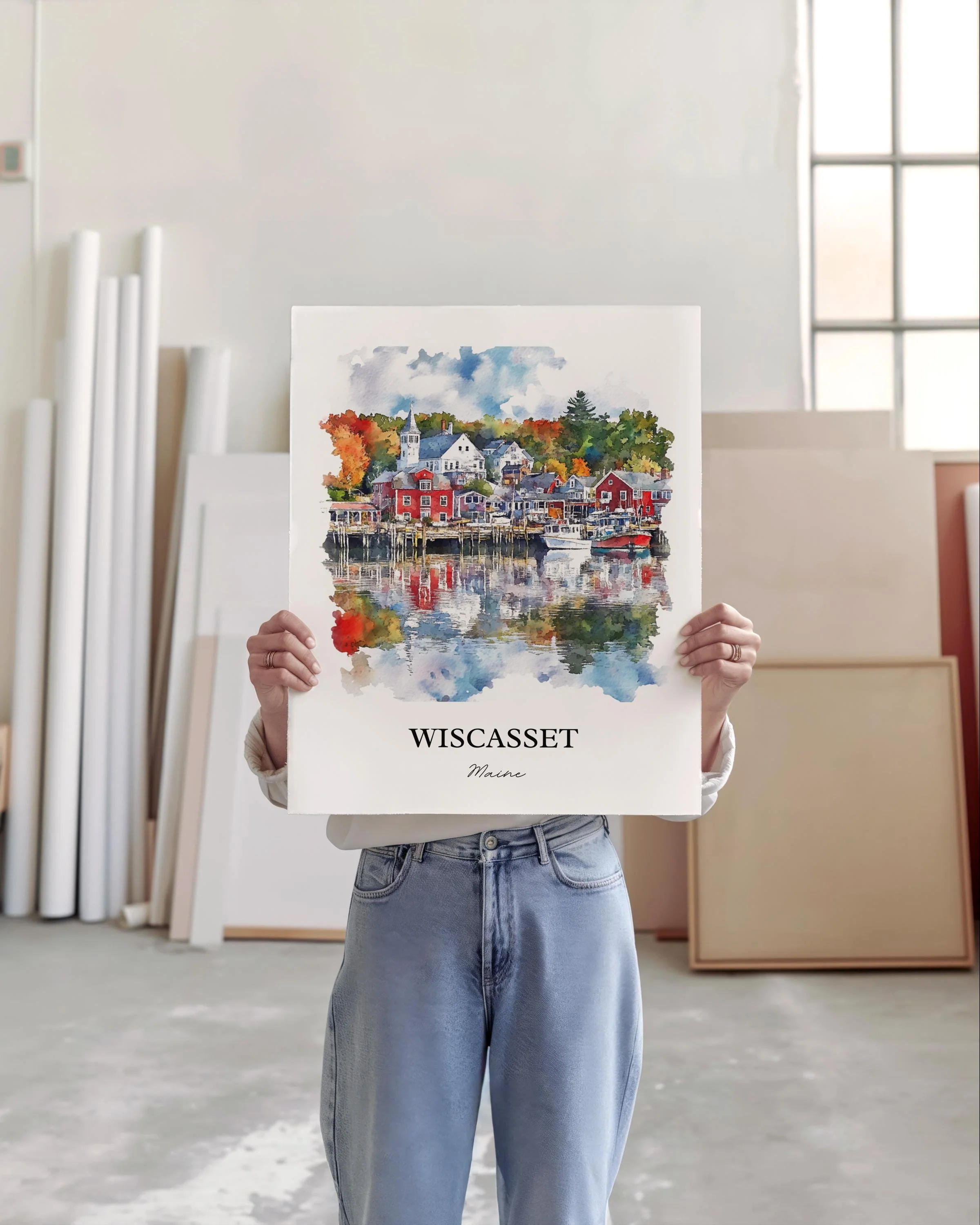 Wiscasset, ME, USA – Watercolor Art Print - Image 6