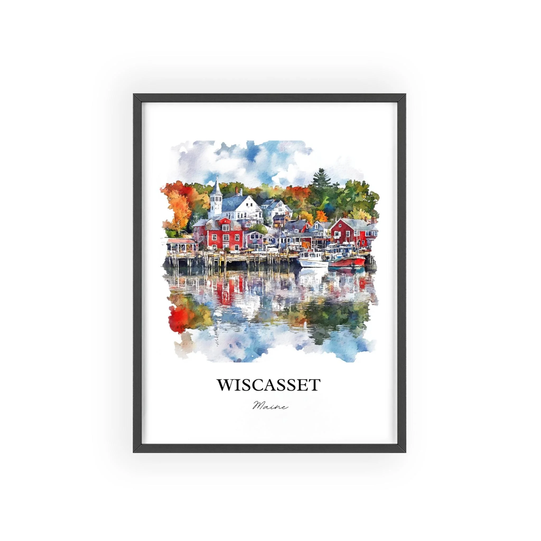 Wiscasset, ME, USA – Watercolor Art Print - Image 8