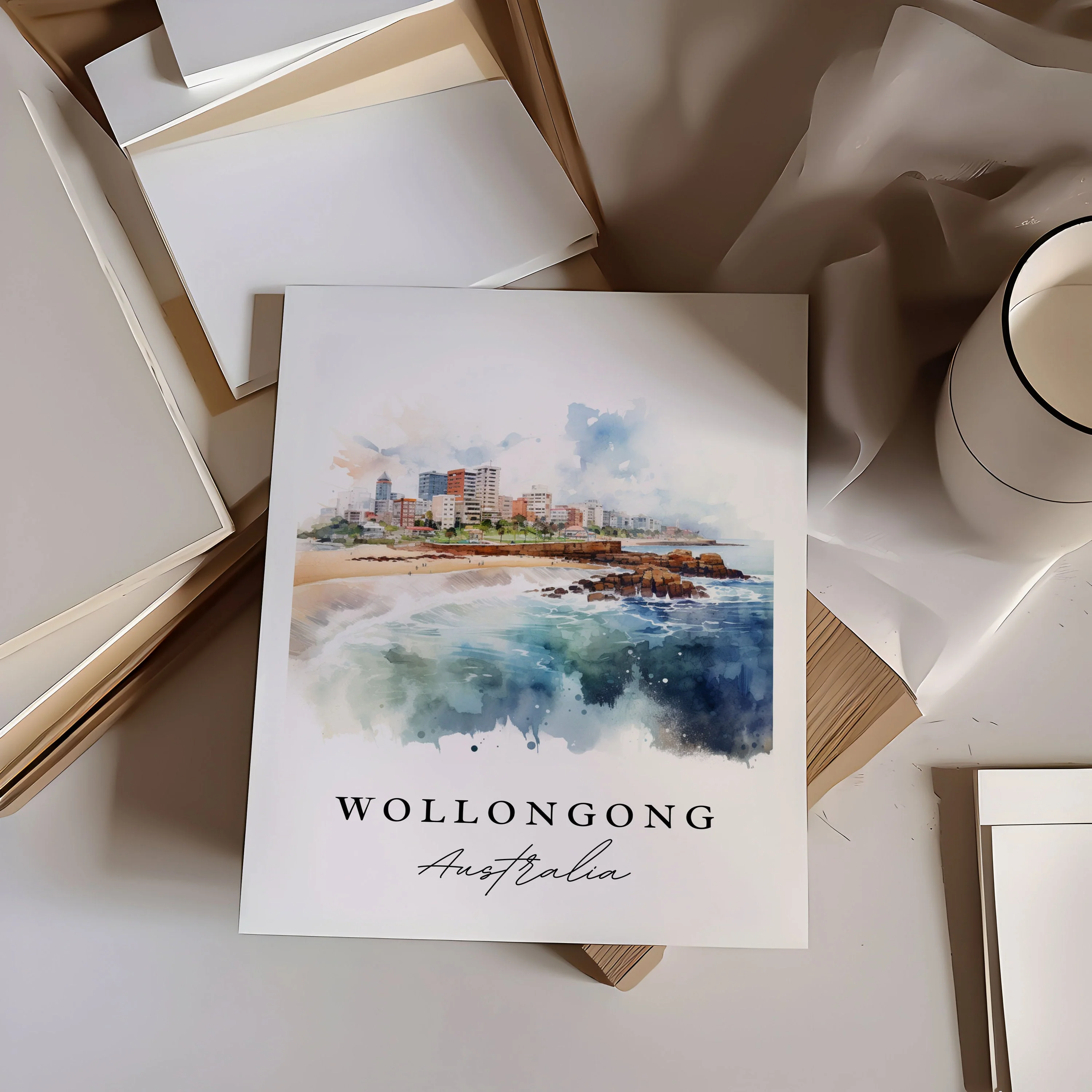 Wollongong, Australia – Watercolor Art Print - Image 2