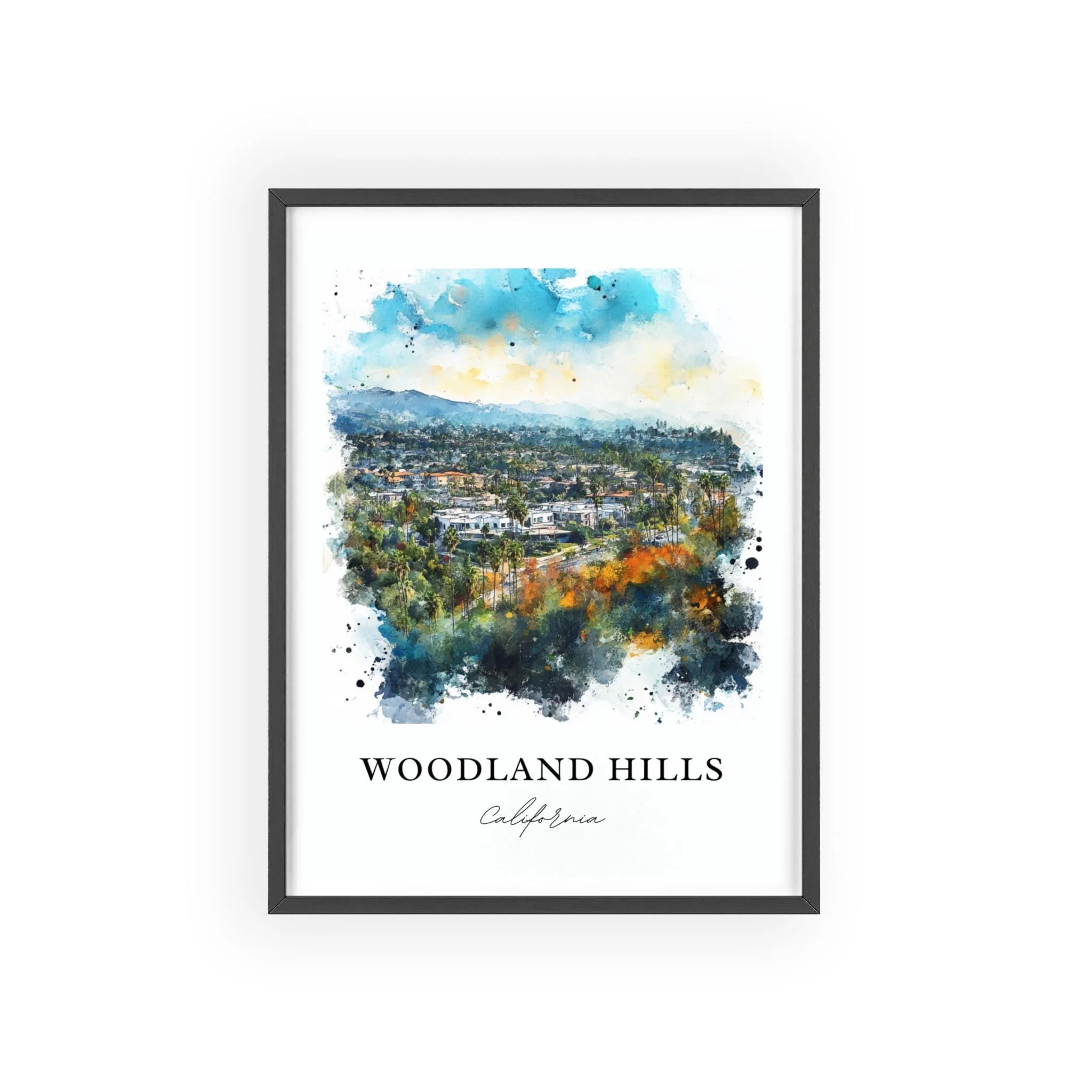 Woodland Hills, USA – Watercolor Art Print
