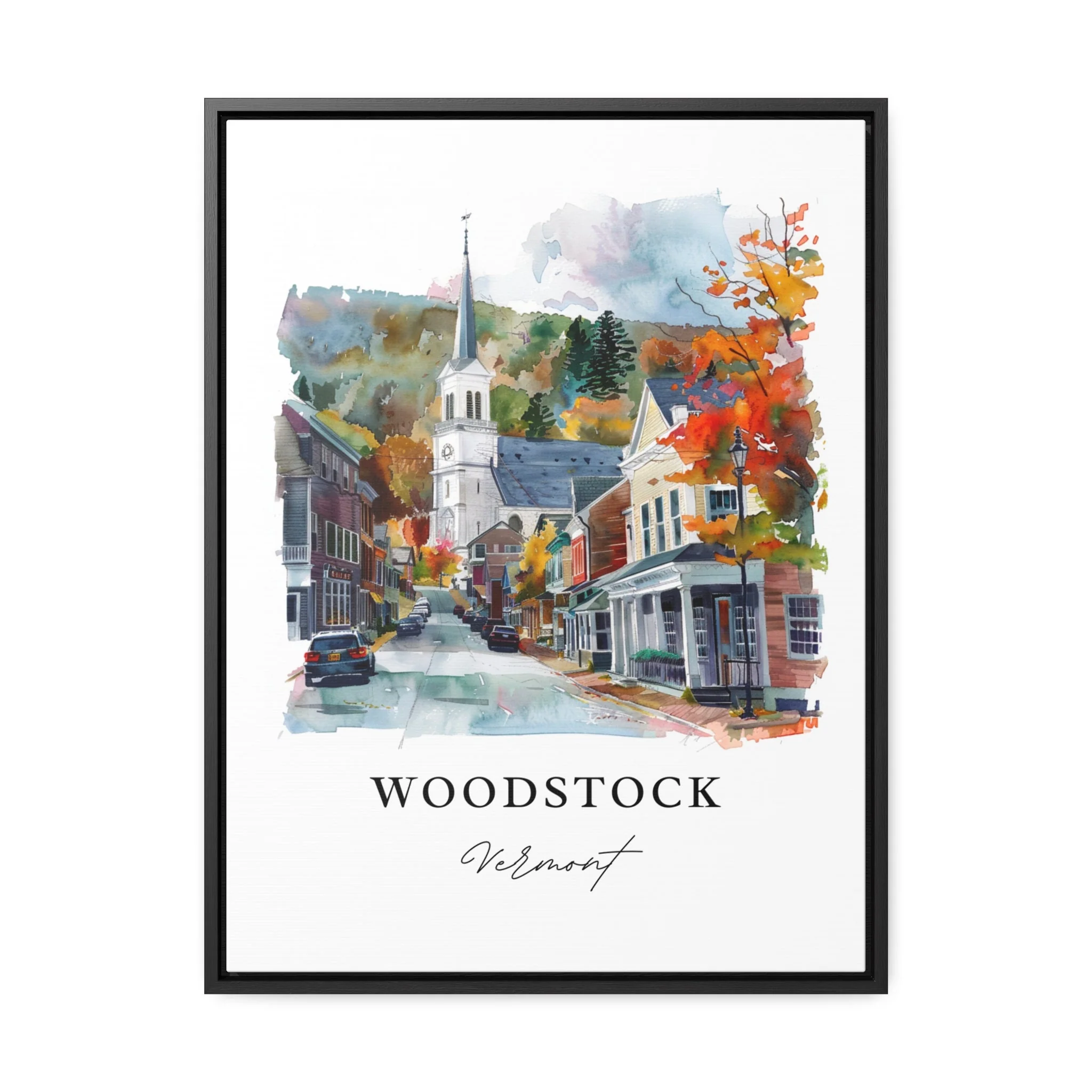 Woodstock, Vermont, Vermont – Watercolor Art Print - Image 5