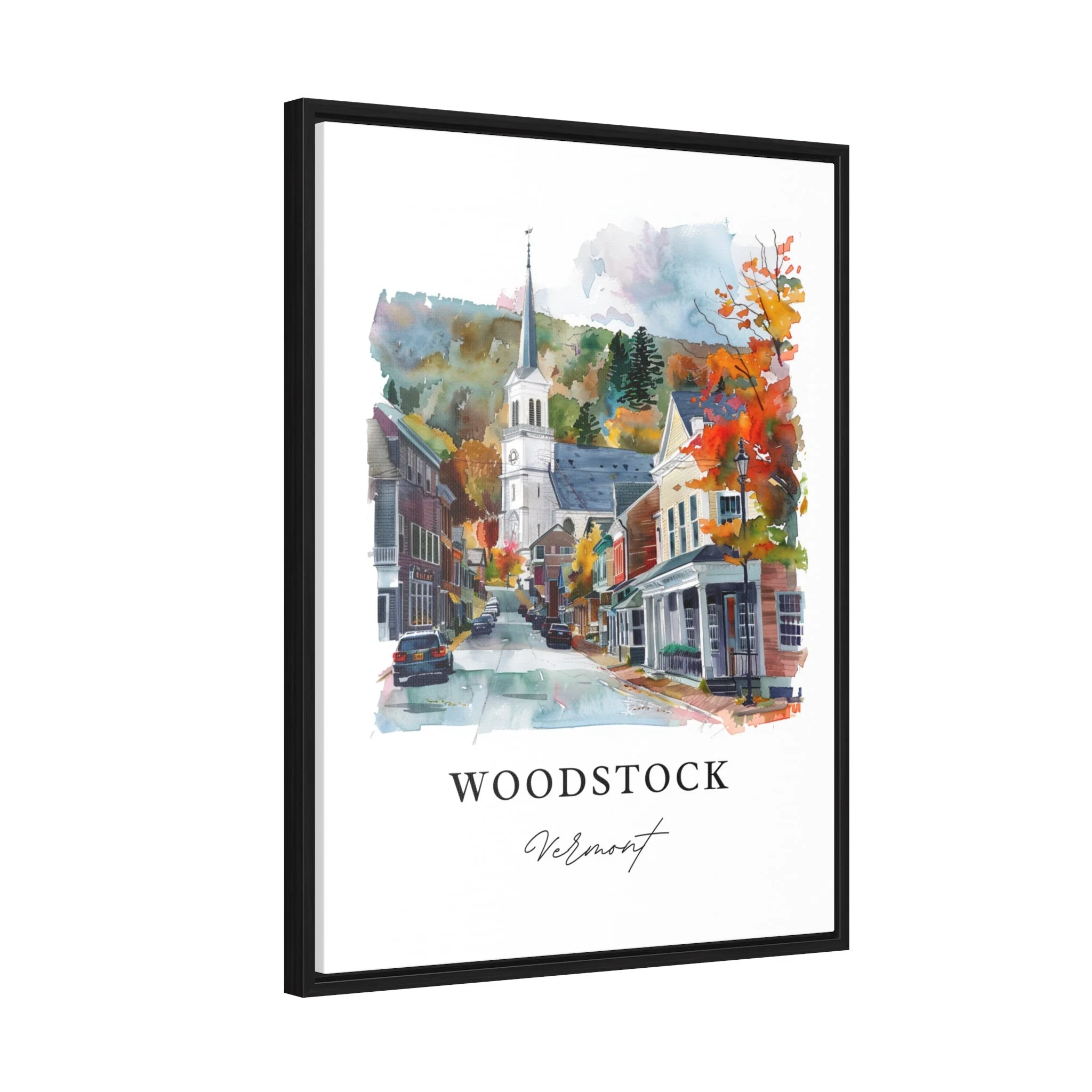 Woodstock, Vermont, Vermont – Watercolor Art Print - Image 6