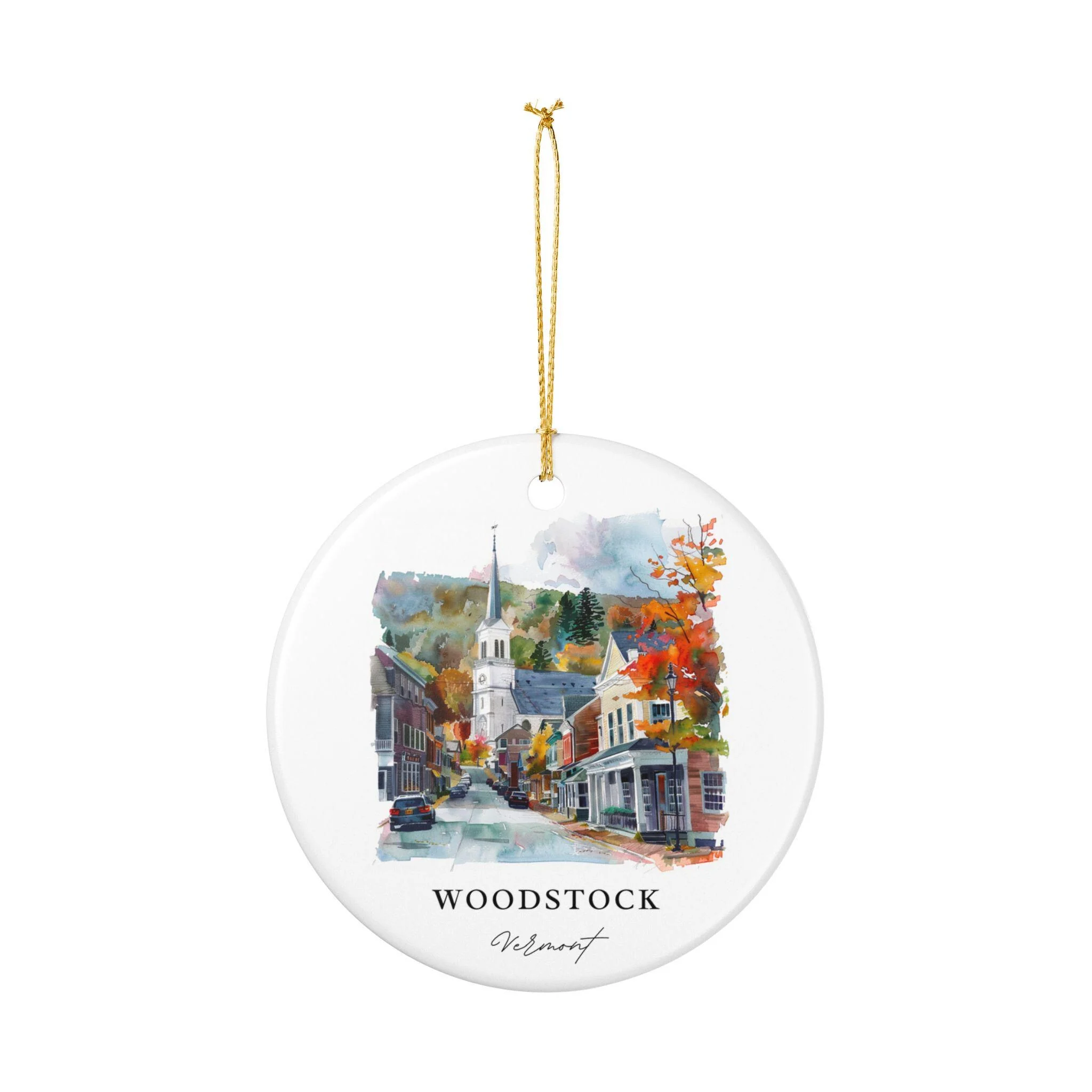 Woodstock VT Ornament: Unique Woodstock VT Souvenir, Vermont Xmas Decor, and Authentic Woodstock VT Gift - Image 2