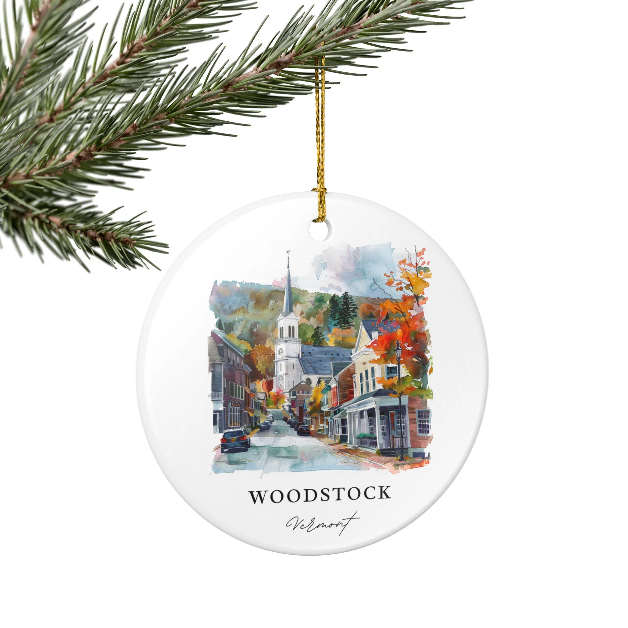 Woodstock VT Ornament: Unique Woodstock VT Souvenir, Vermont Xmas Decor, and Authentic Woodstock VT Gift - Image 5