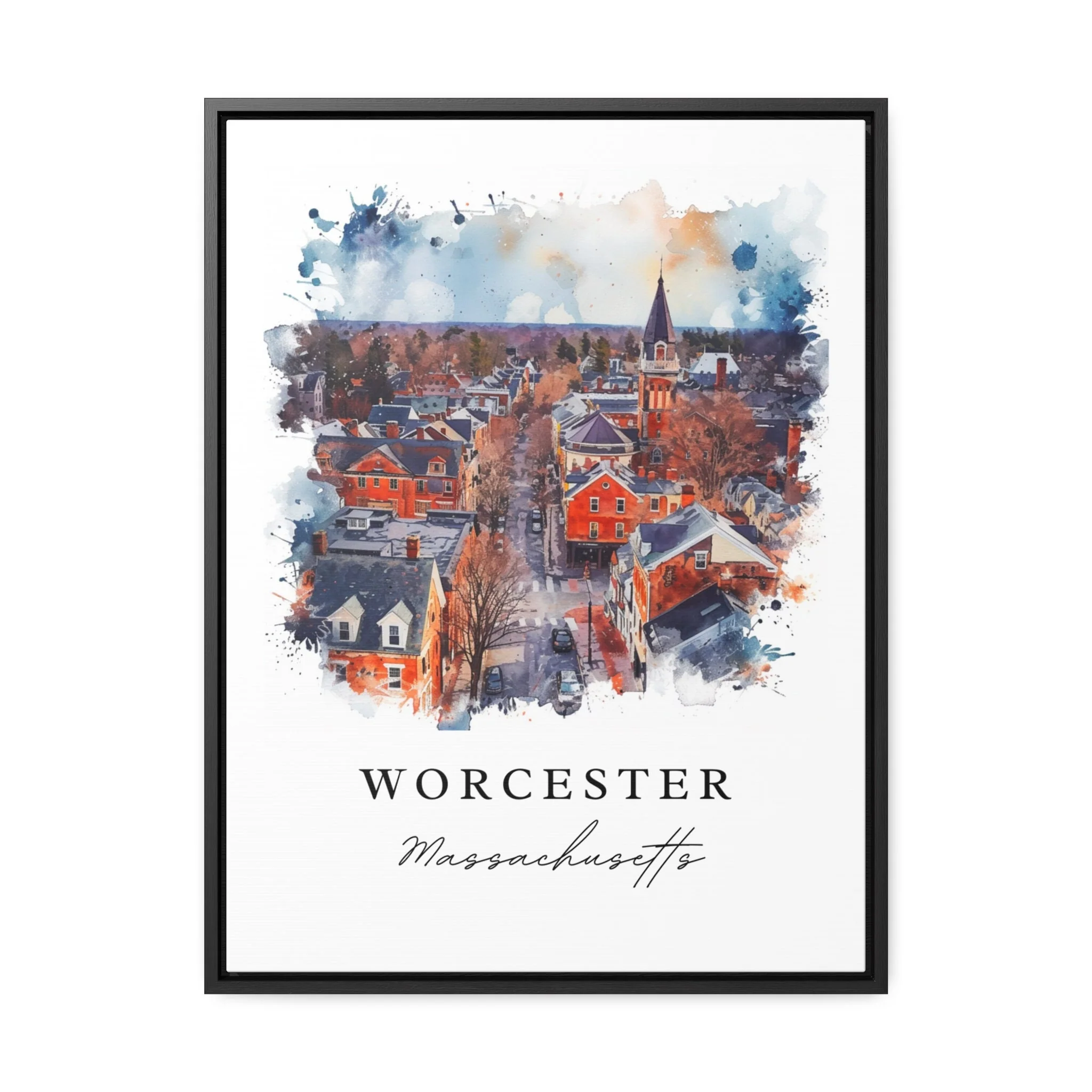 Worcester, Massachusetts, Massachusetts – Watercolor Art Print - Image 5