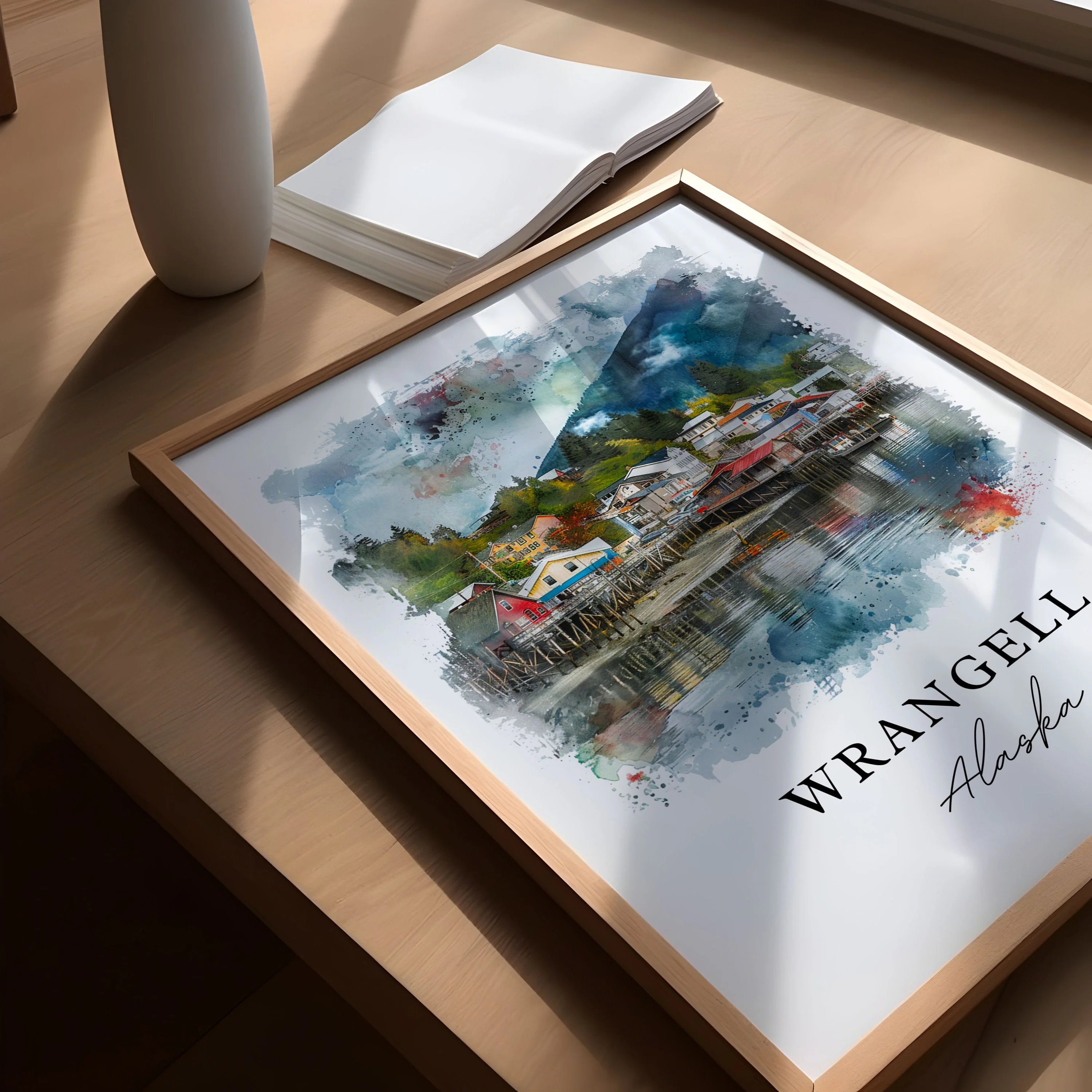 Wrangell, Alaska, Alaska – Watercolor Art Print - Image 3