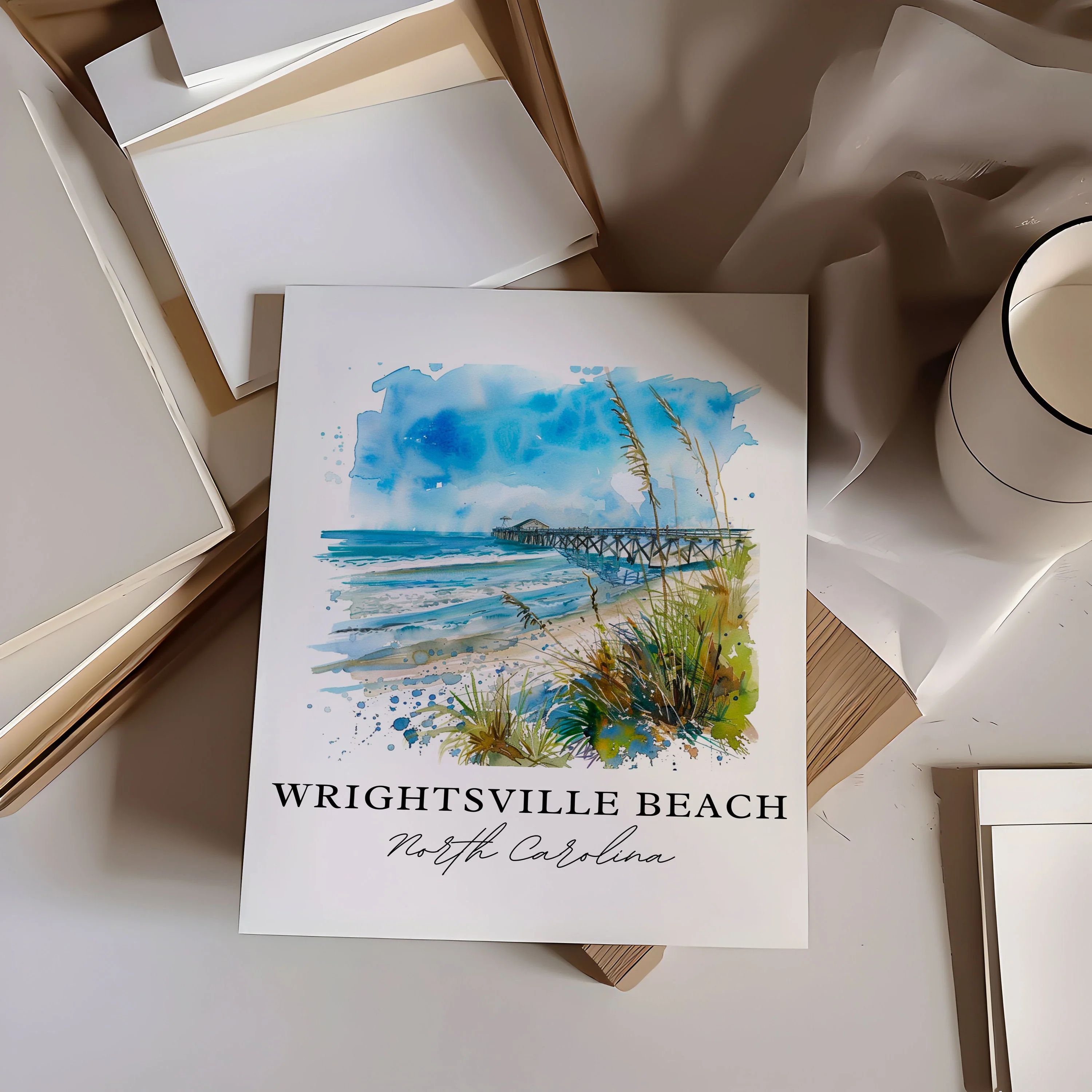 Wrightsville Beach, USA – Watercolor Art Print - Image 2