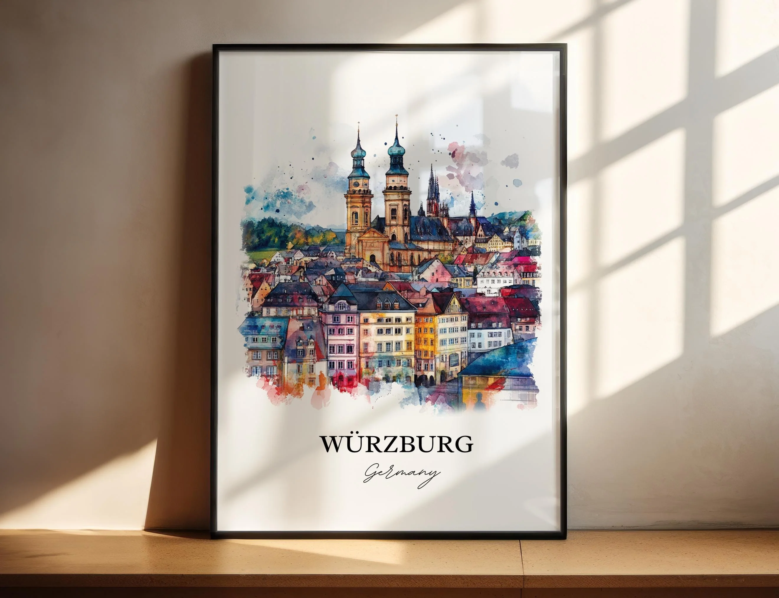 Würzburg, Germany – Watercolor Art Print