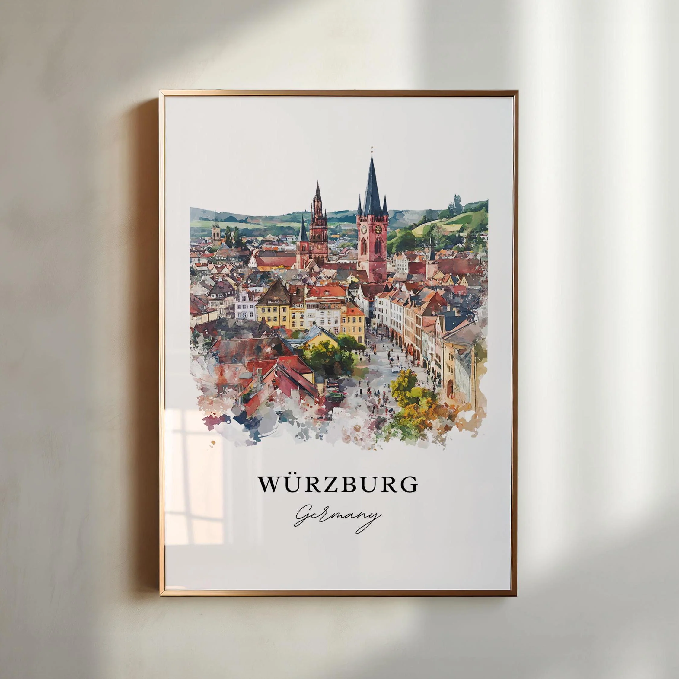 Wurzburg, Germany – Watercolor Art Print