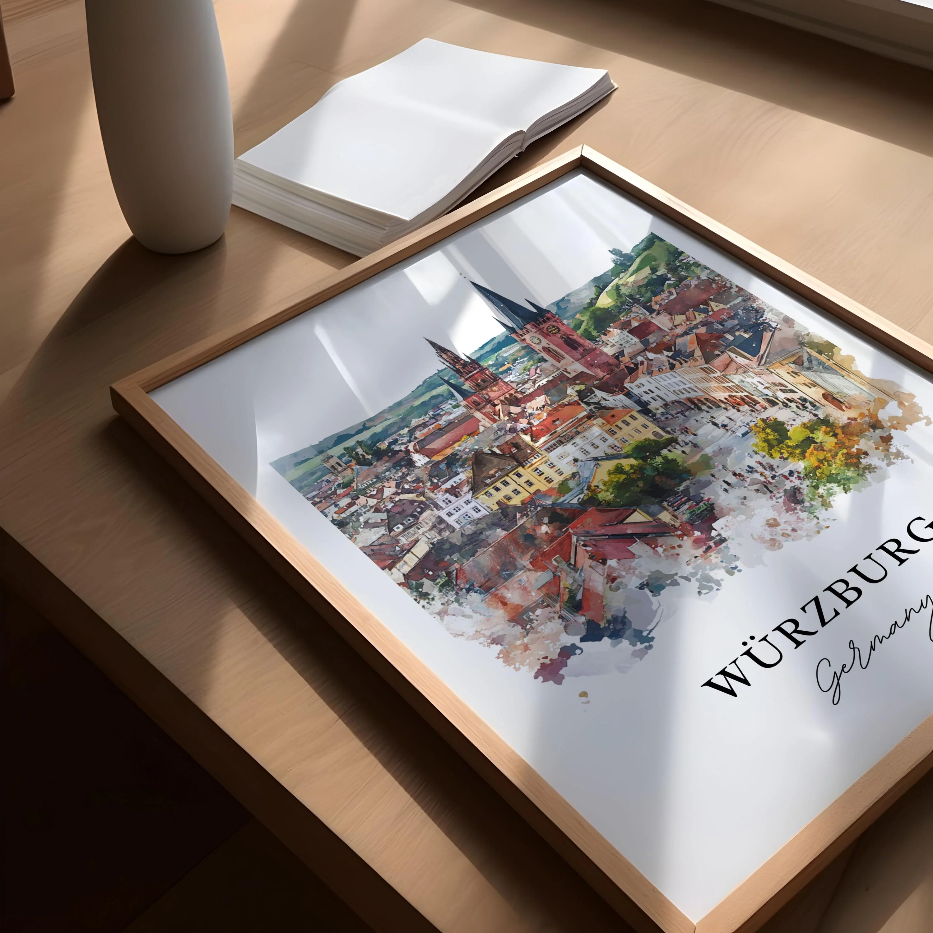 Wurzburg, Germany – Watercolor Art Print - Image 3