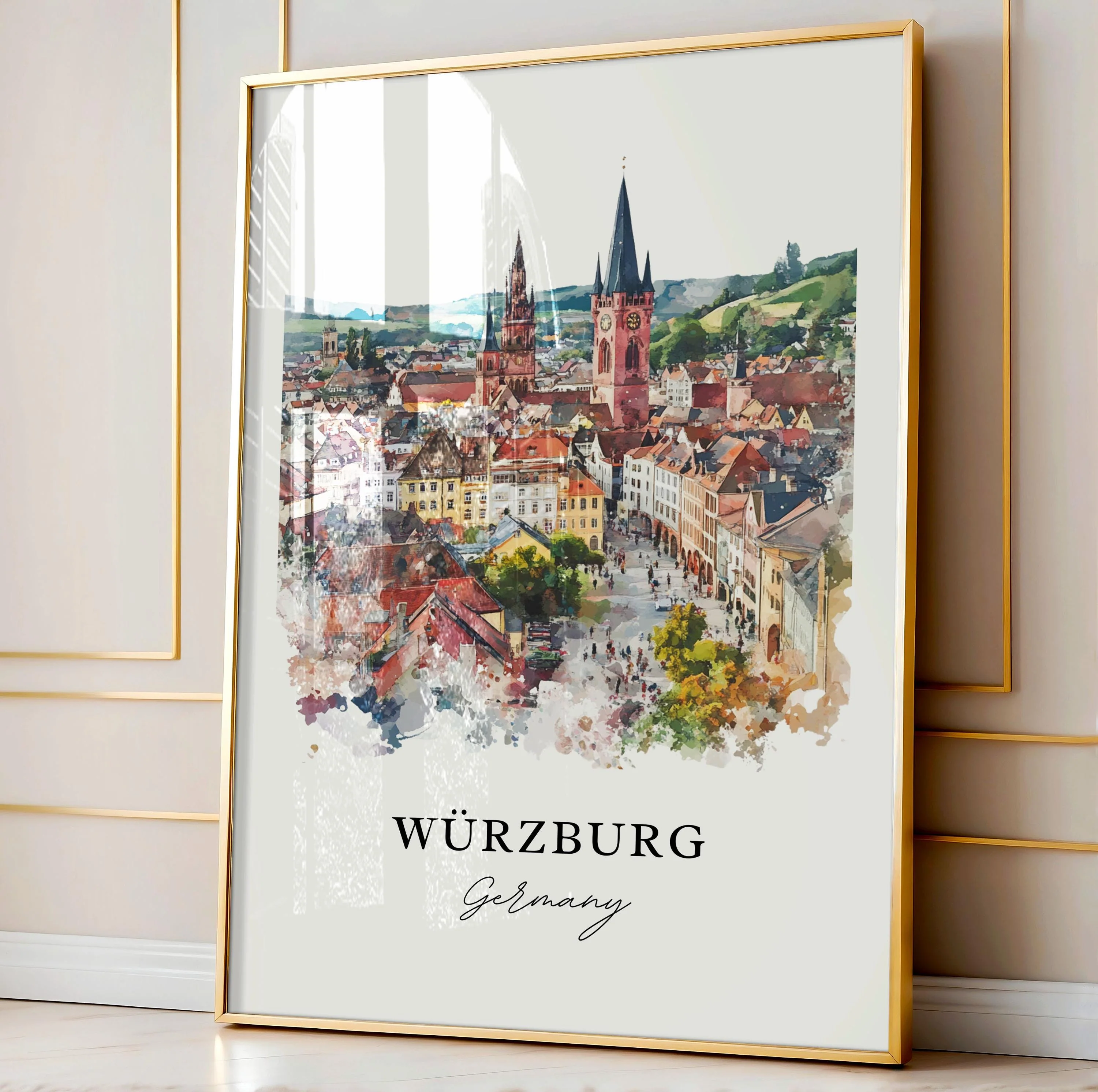Wurzburg, Germany – Watercolor Art Print - Image 4