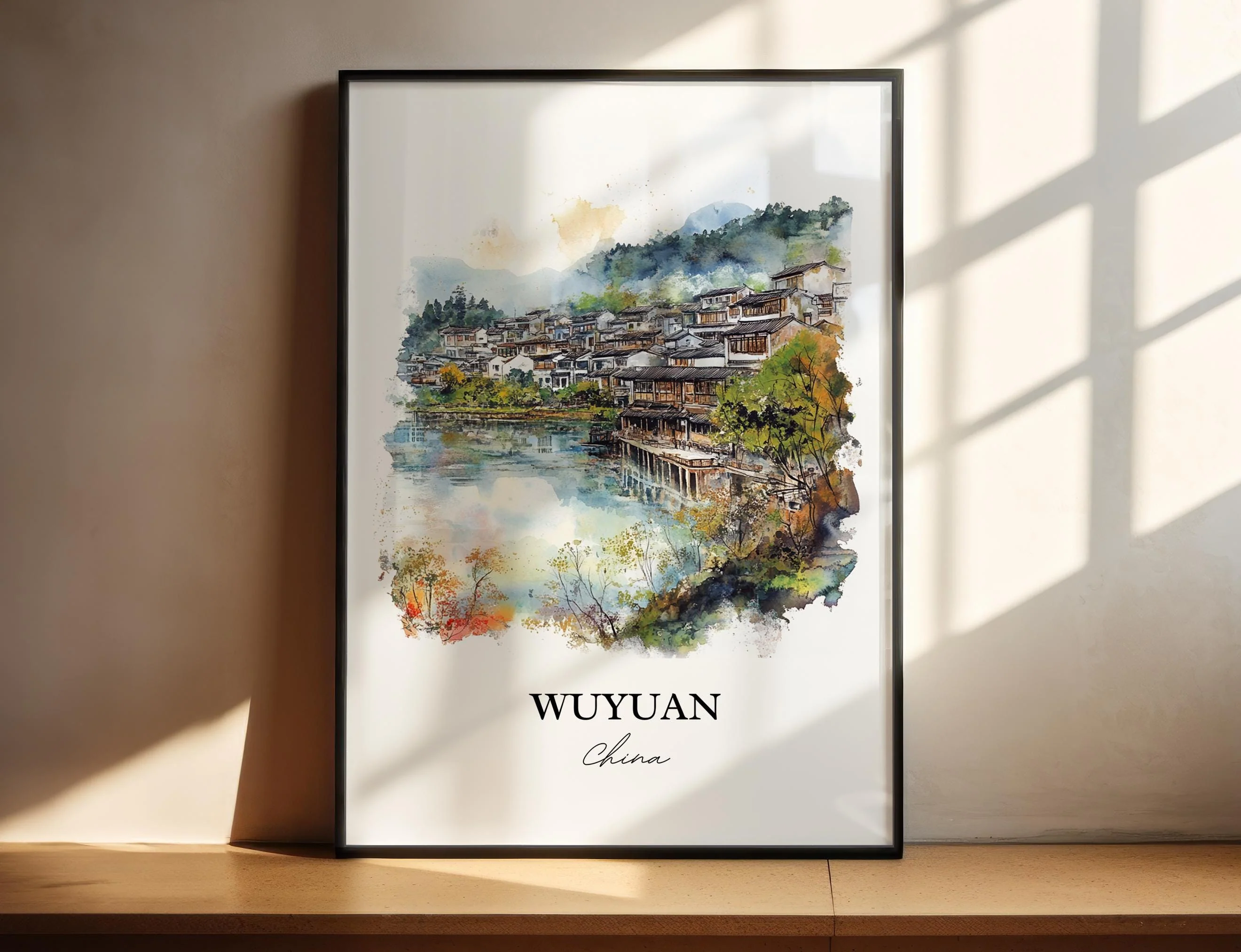 Wuyuan, China – Watercolor Art Print