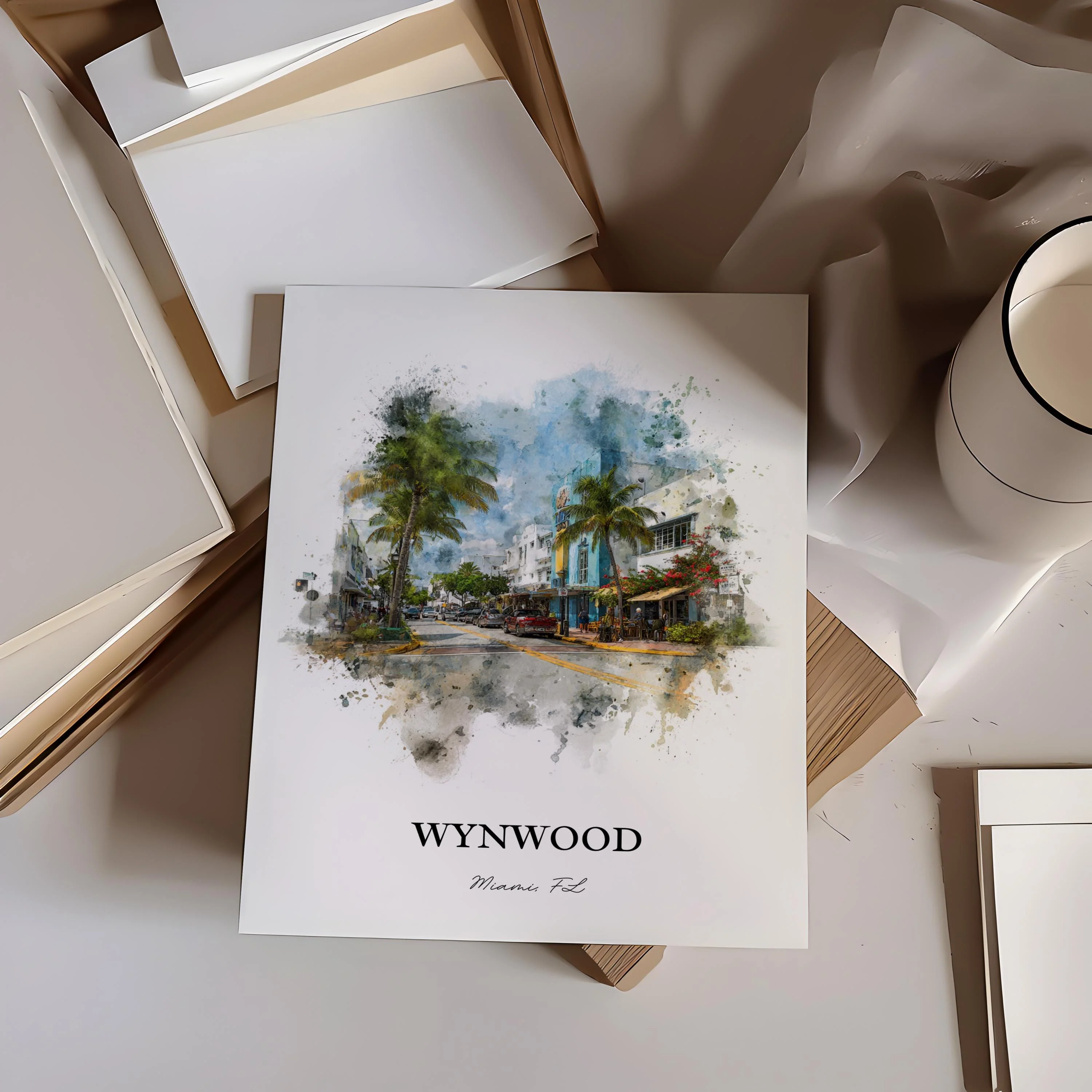 Wynwood, Florida – Watercolor Art Print - Image 3
