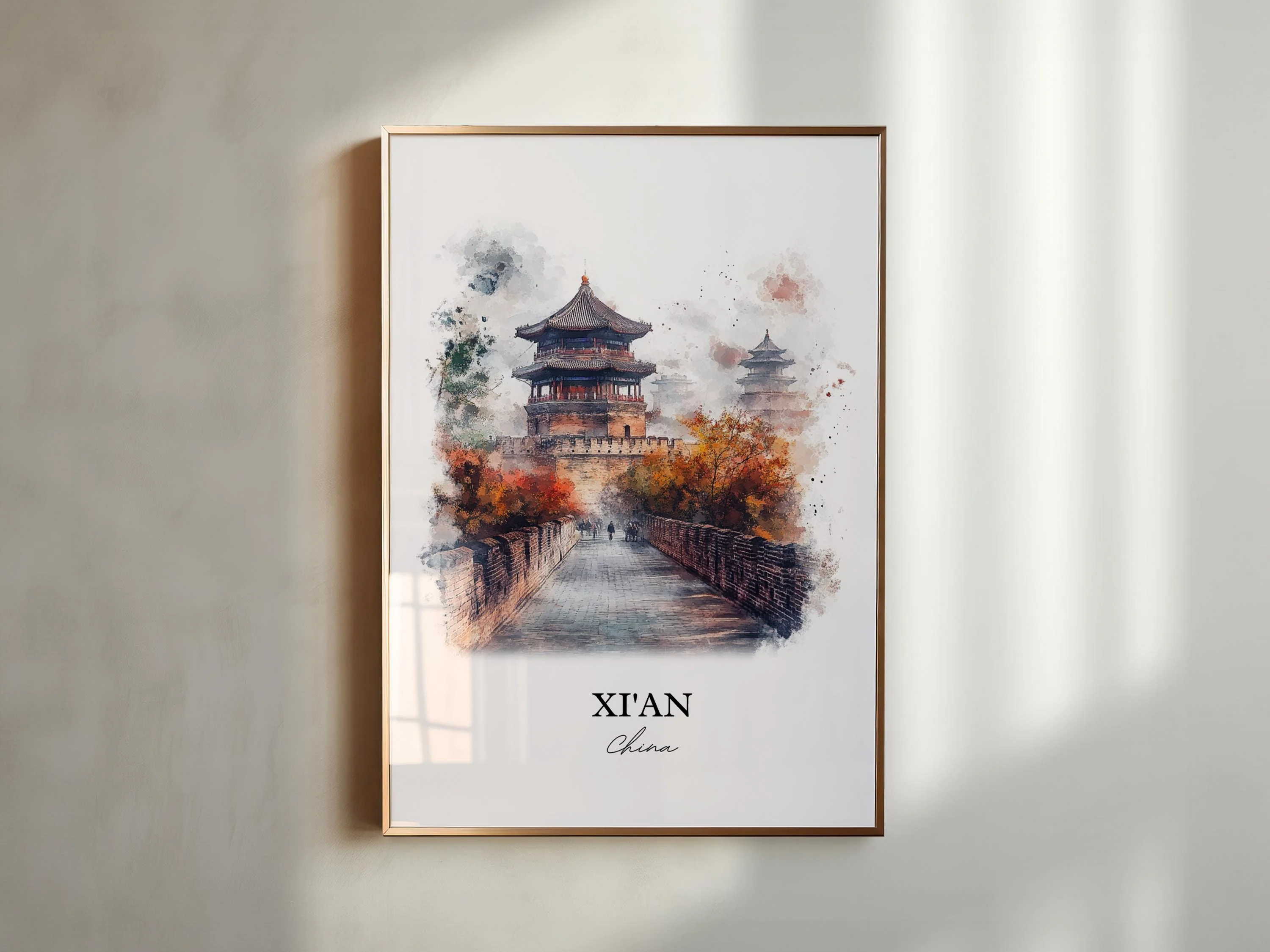 Xi'an, China – Watercolor Art Print - Image 3