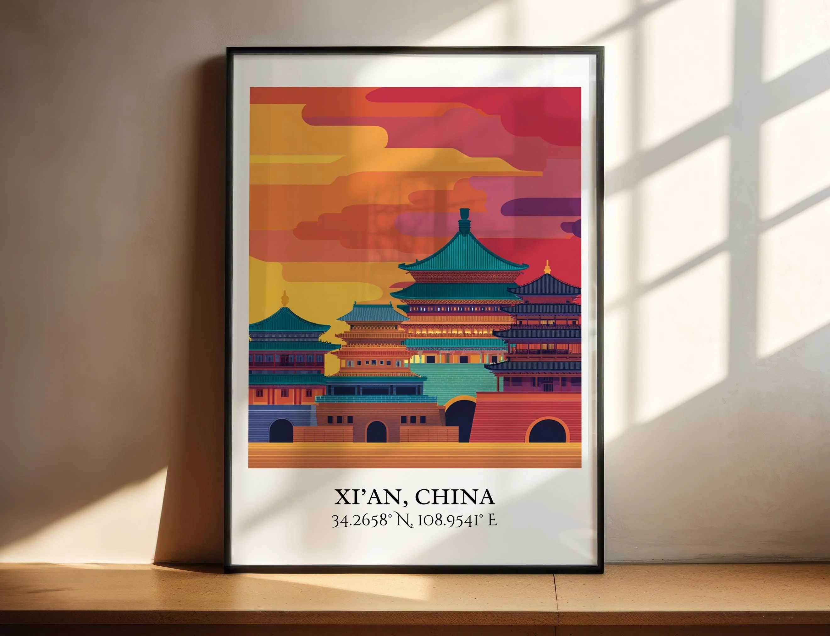 Xi'an, China – Watercolor Art Print