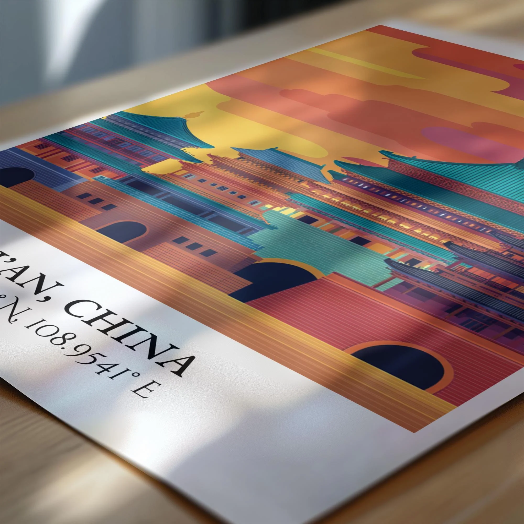 Xi'an, China – Watercolor Art Print - Image 2