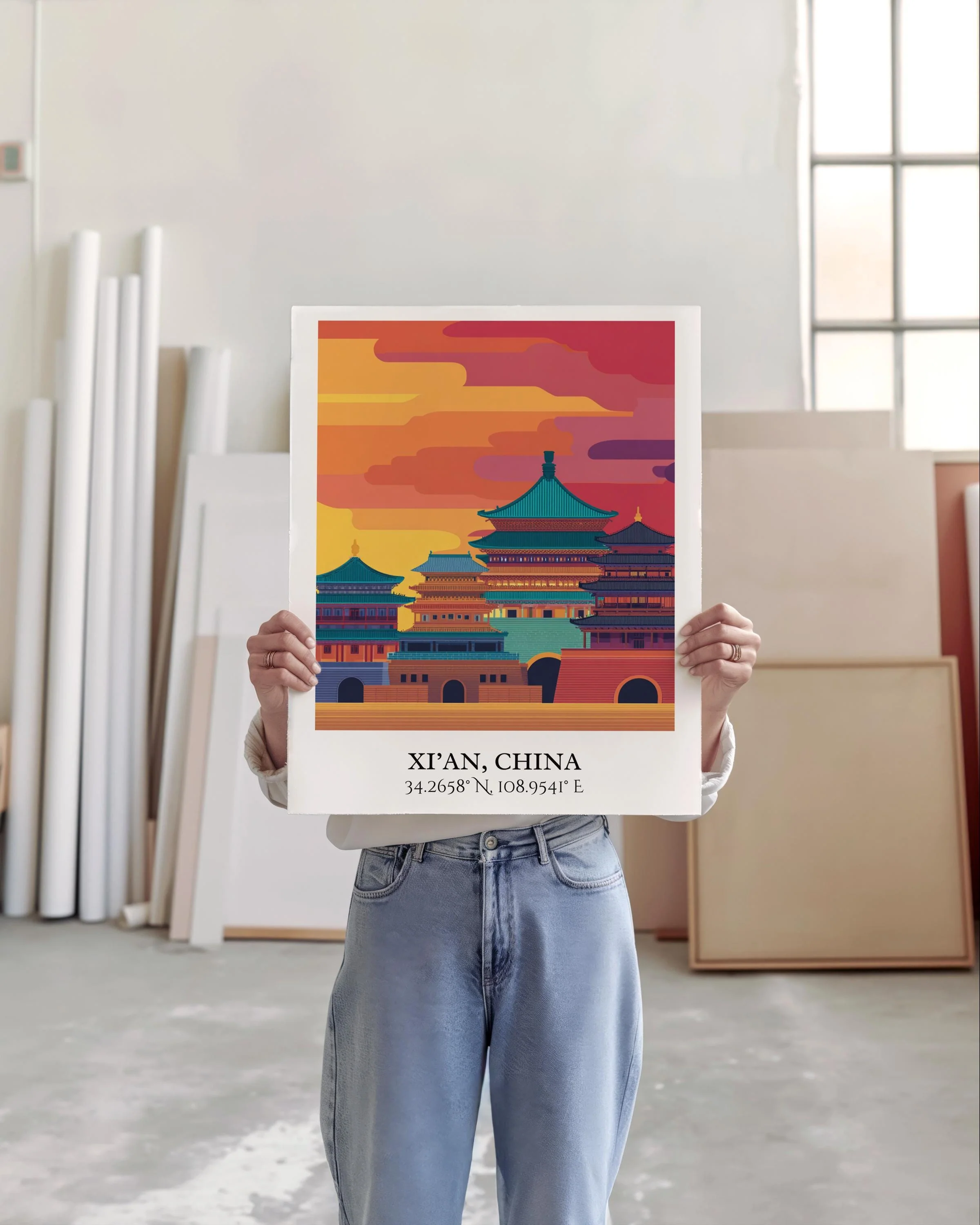 Xi'an, China – Watercolor Art Print - Image 3