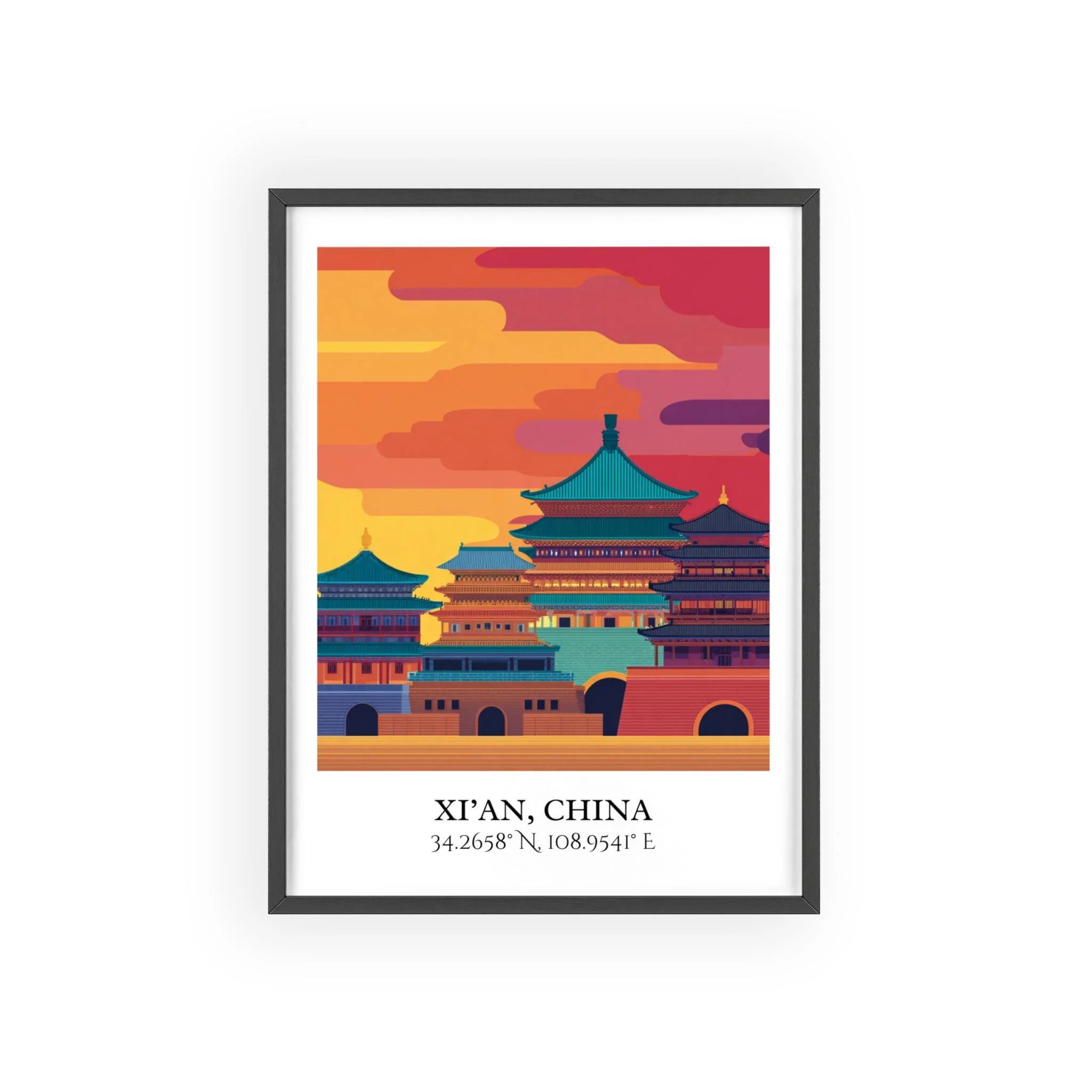 Xi'an, China – Watercolor Art Print - Image 7