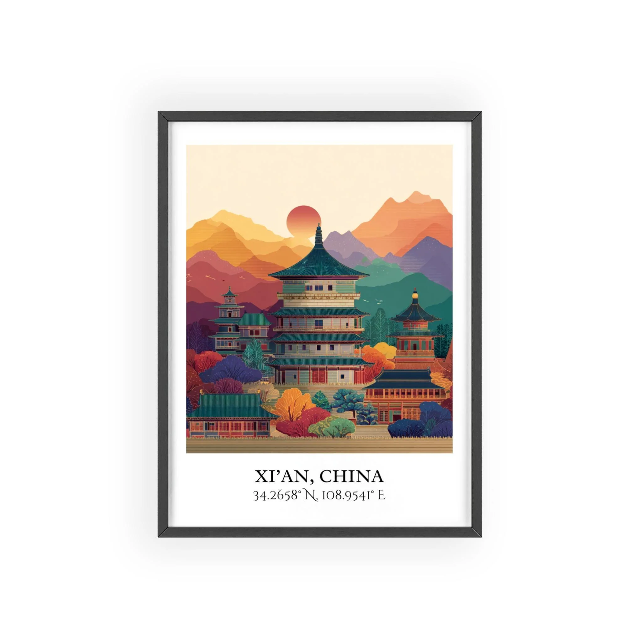 Xi'an, China – Watercolor Art Print - Image 7