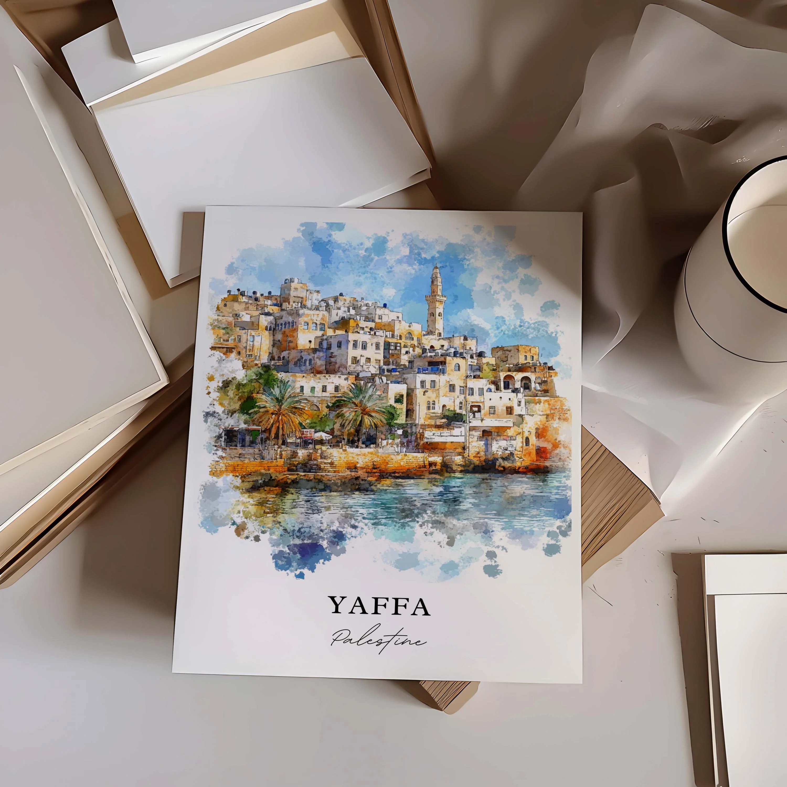 Jaffa, Palestine – Watercolor Art Print - Image 2