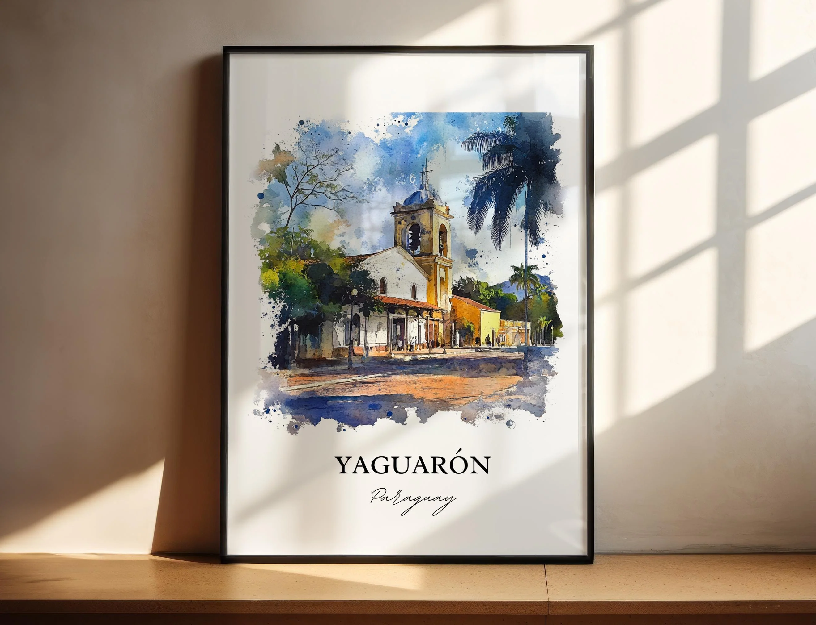 Yaguarón, Paraguay – Watercolor Art Print