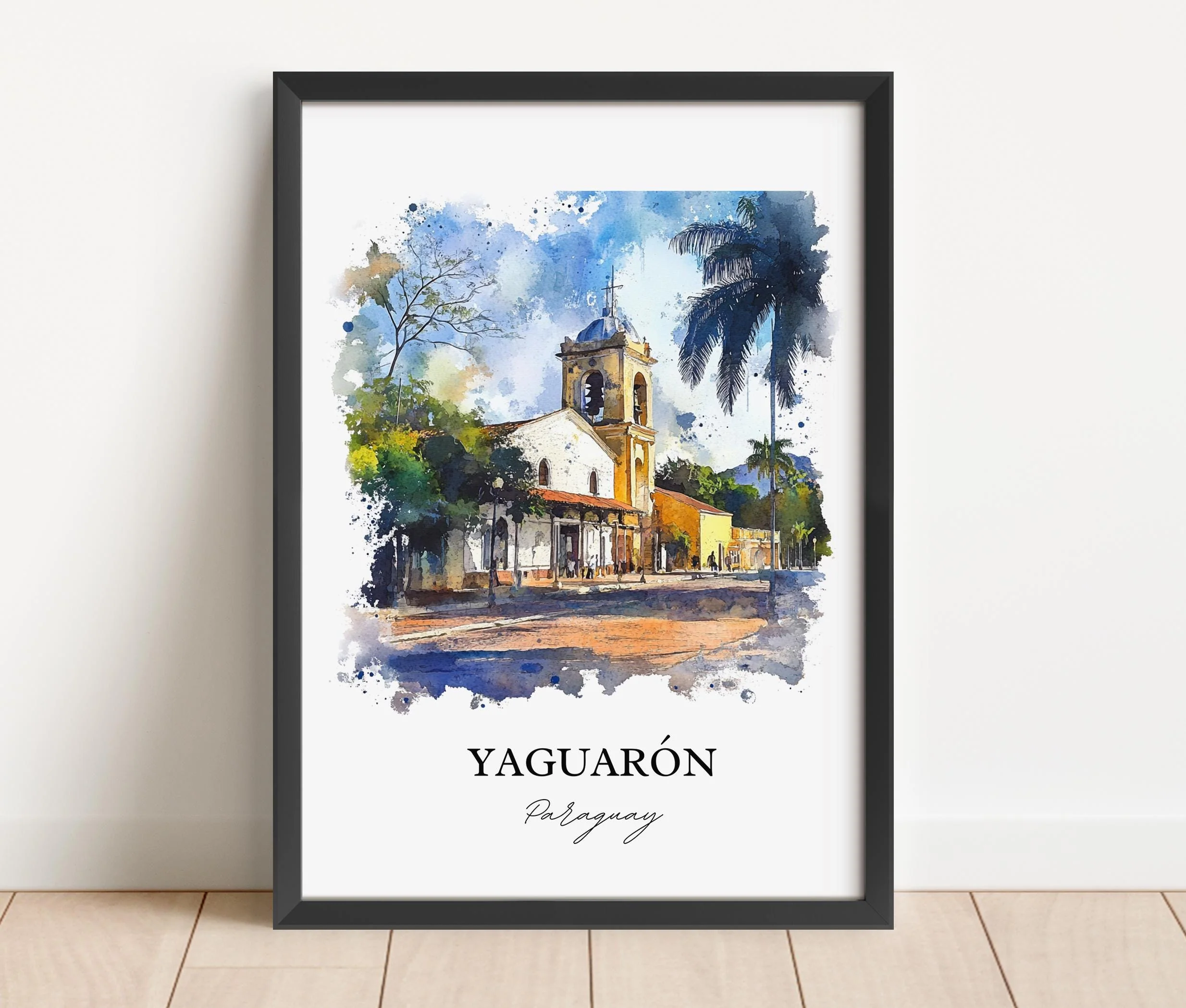 Yaguarón, Paraguay – Watercolor Art Print - Image 6