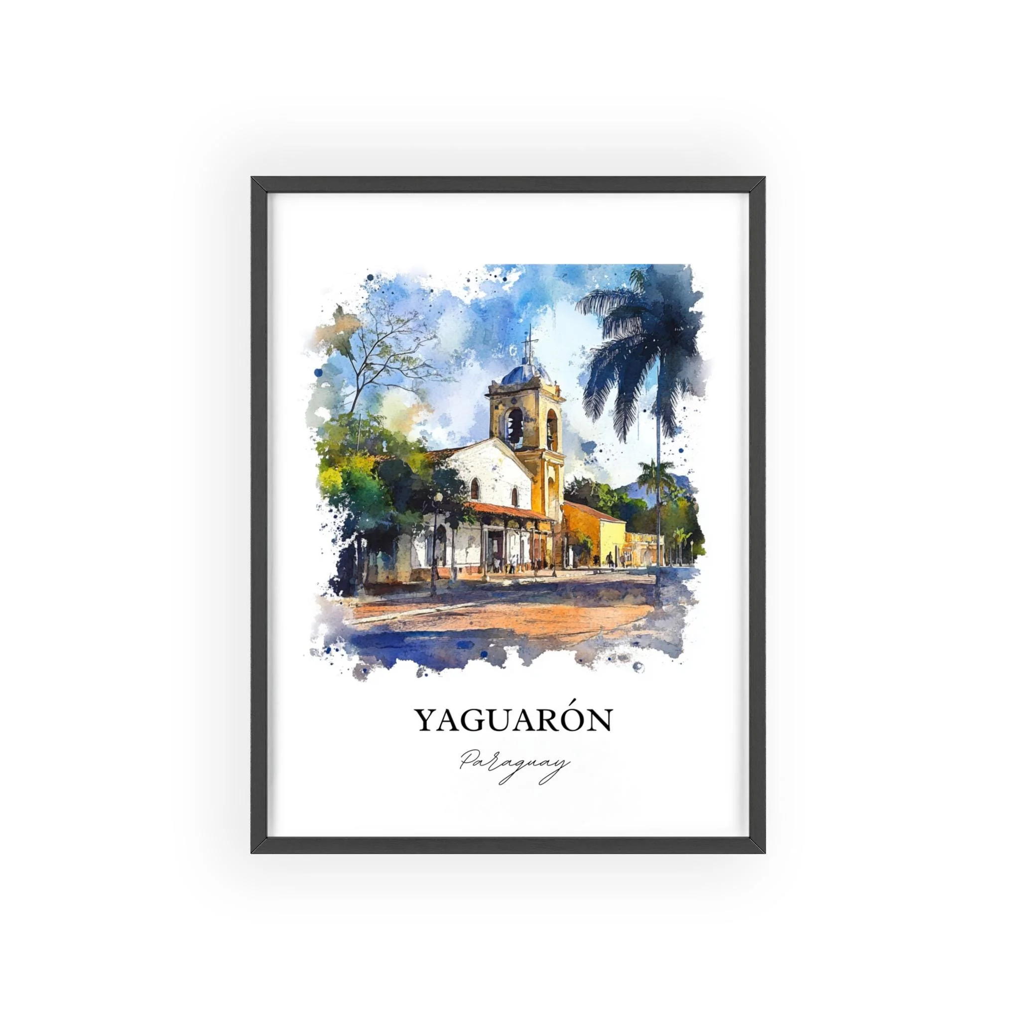 Yaguarón, Paraguay – Watercolor Art Print - Image 7
