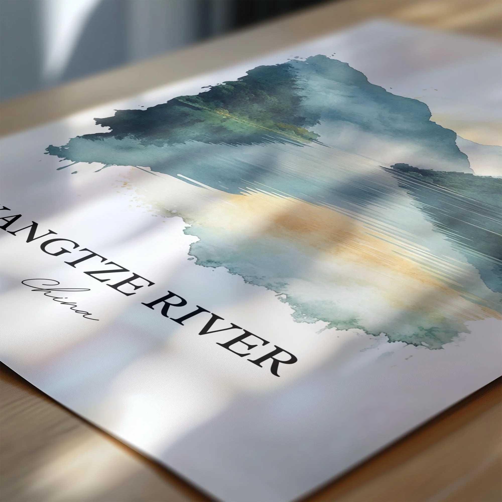 Yangtze River, China – Watercolor Art Print - Image 2