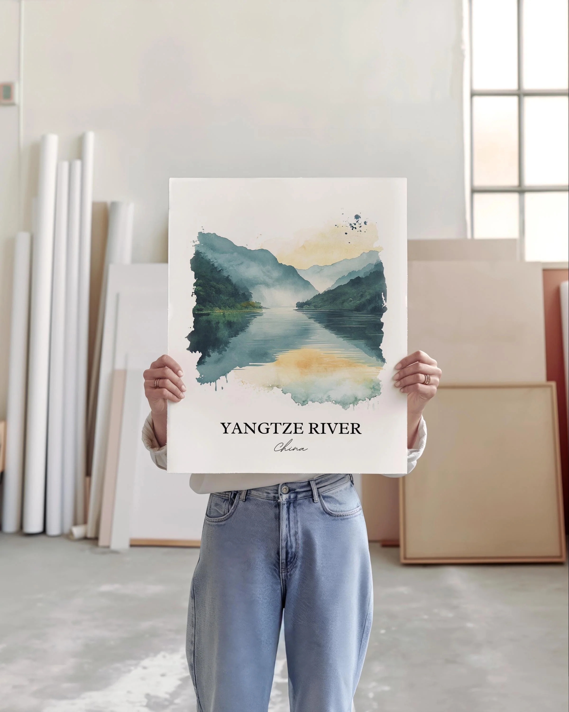 Yangtze River, China – Watercolor Art Print - Image 5