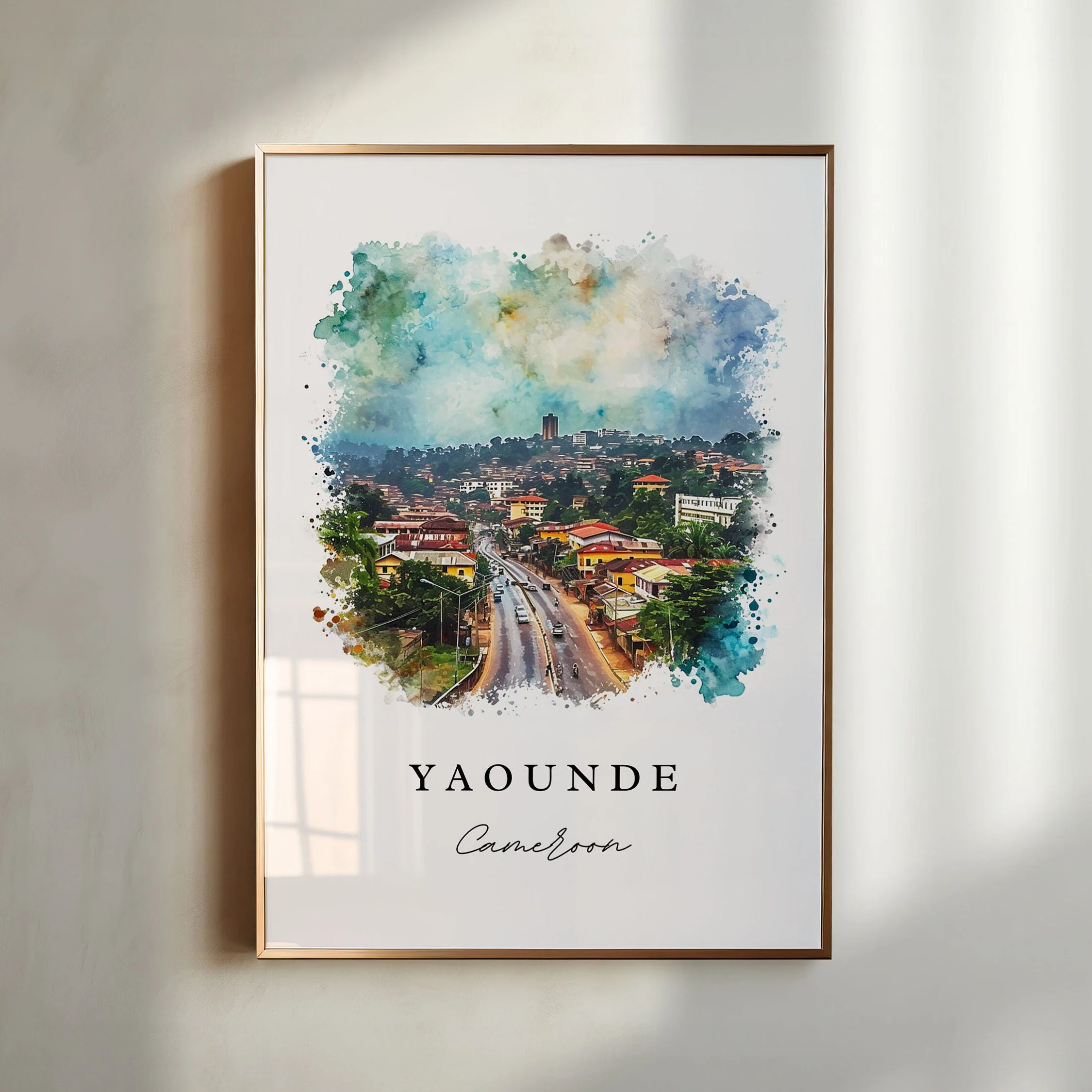 Yaounde, Cameroon – Watercolor Art Print