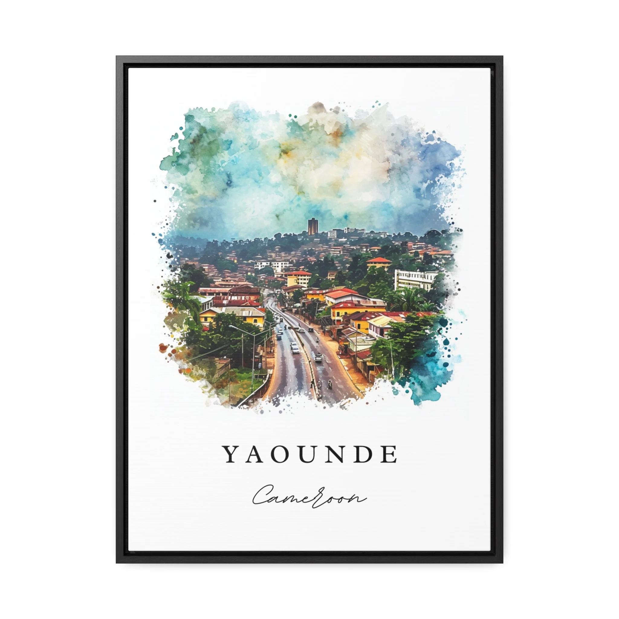 Yaounde, Cameroon – Watercolor Art Print - Image 6