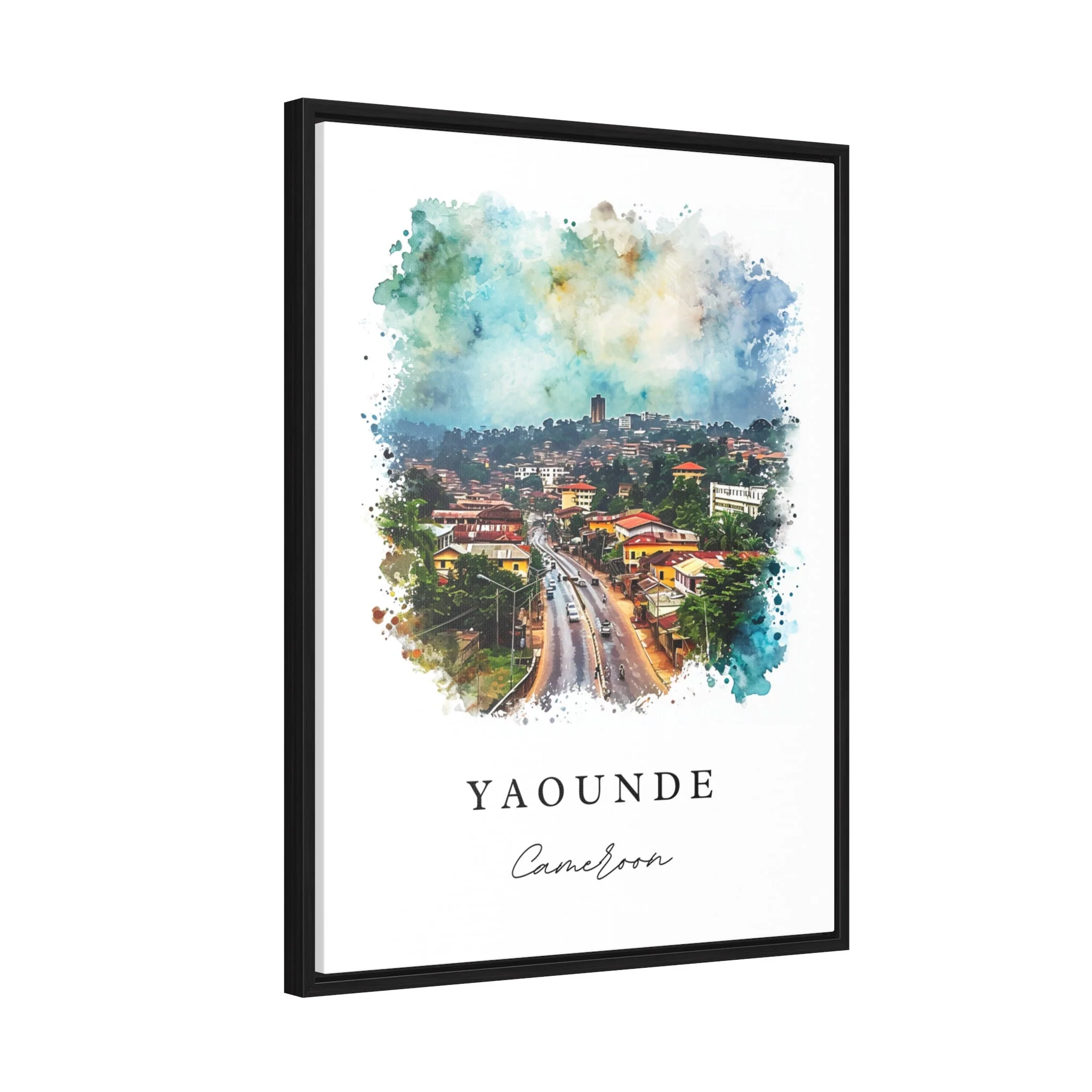 Yaounde, Cameroon – Watercolor Art Print - Image 7