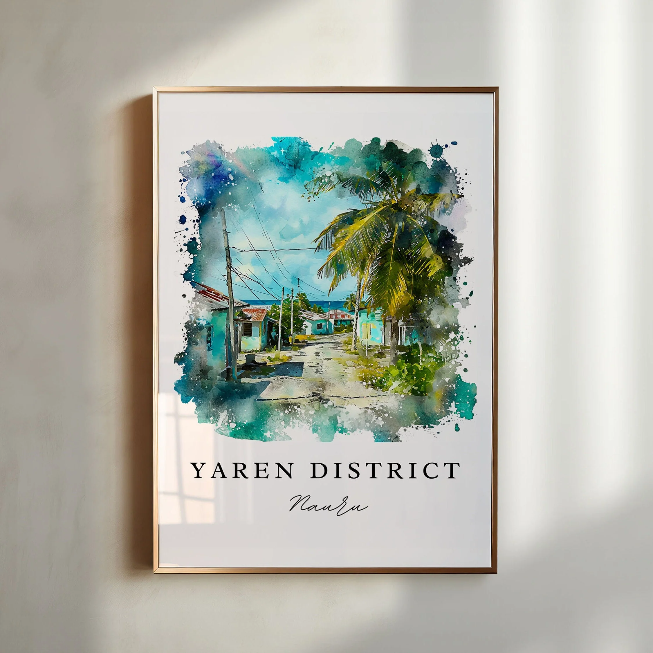 Yaren District, Nauru – Watercolor Art Print