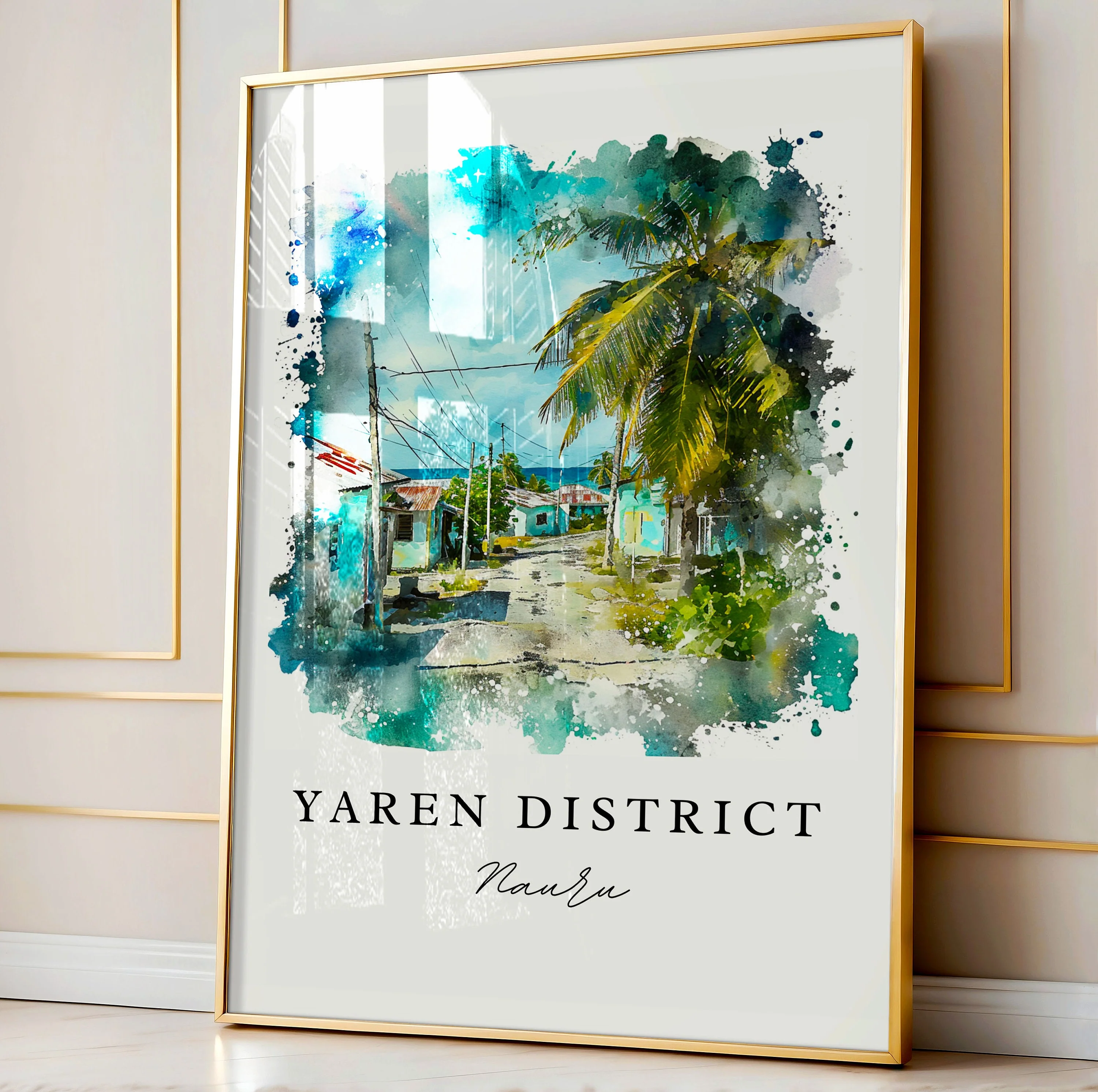 Yaren District, Nauru – Watercolor Art Print - Image 4