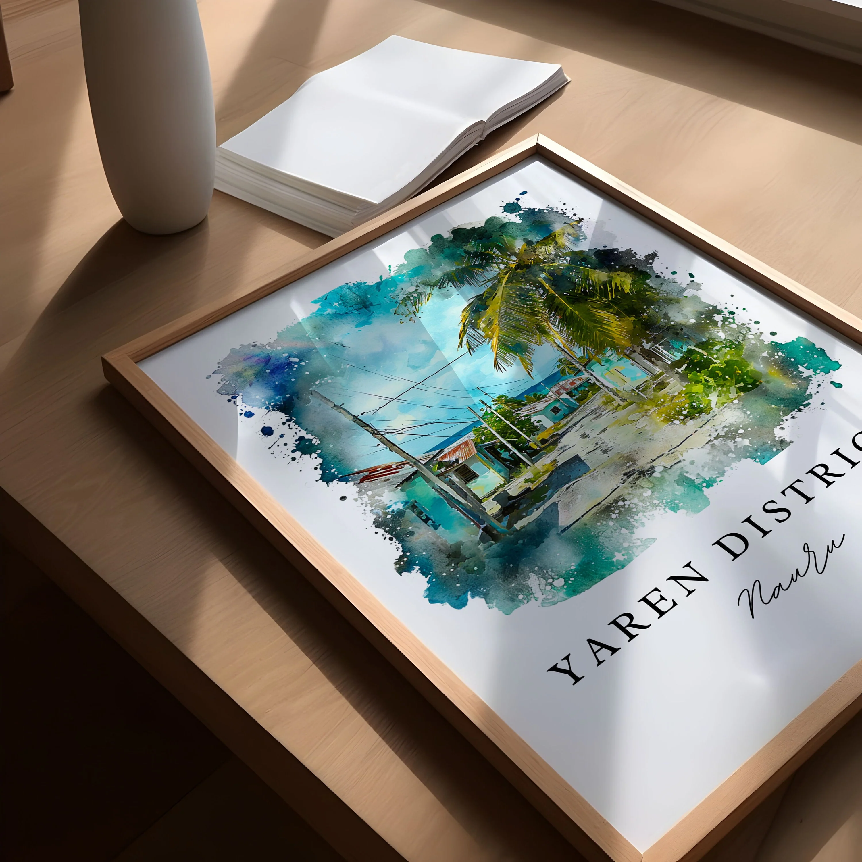 Yaren District, Nauru – Watercolor Art Print - Image 3