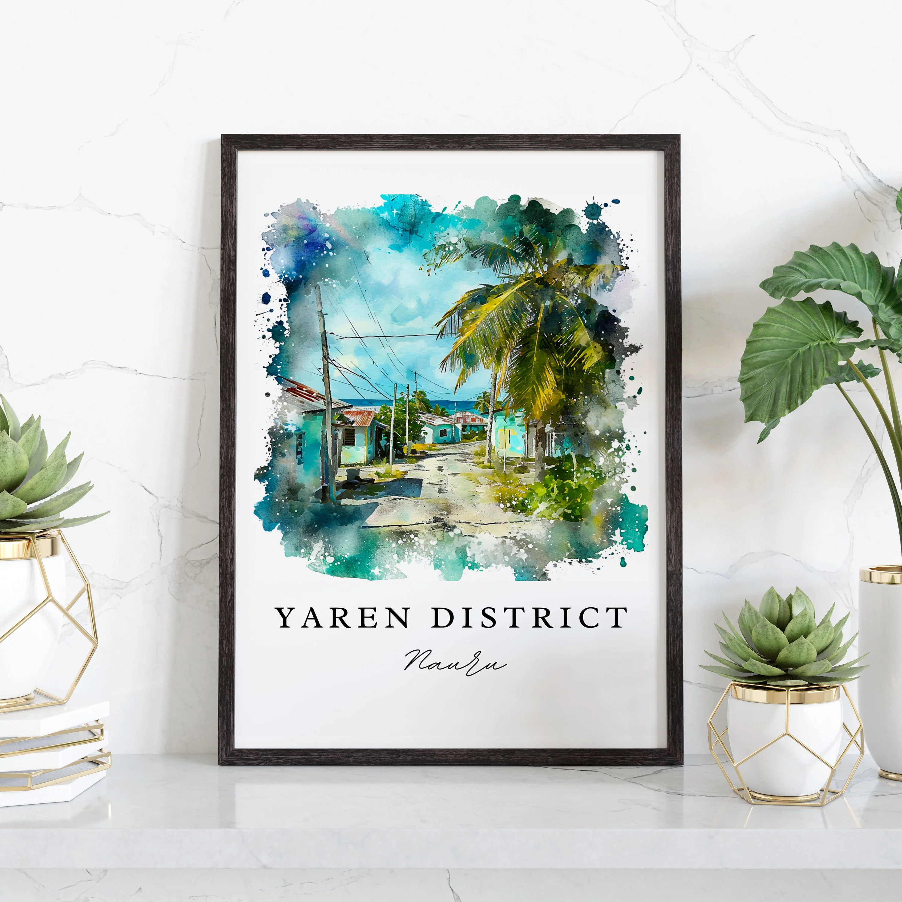 Yaren District, Nauru – Watercolor Art Print - Image 5