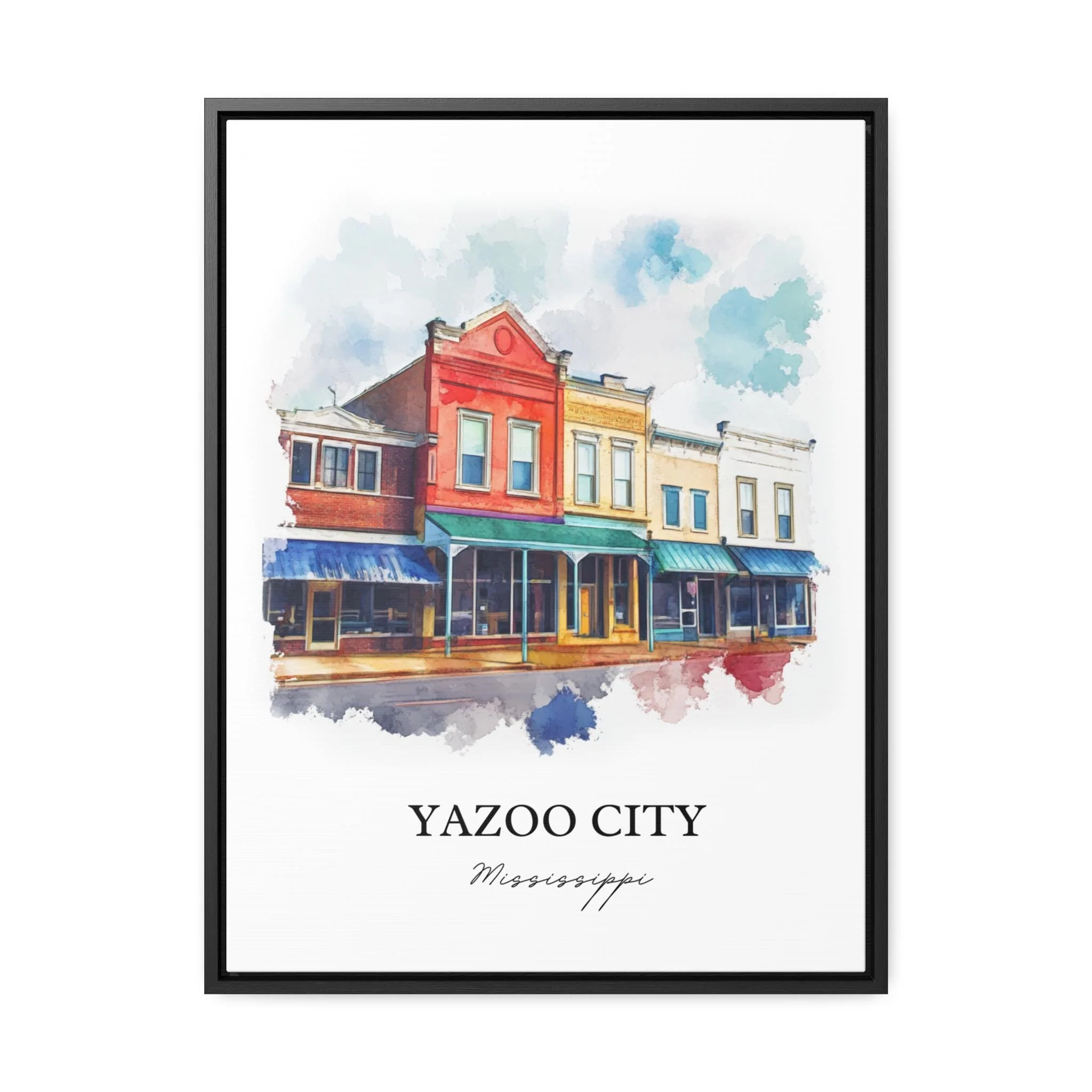 Yazoo City, Mississippi, USA – Watercolor Art Print - Image 6