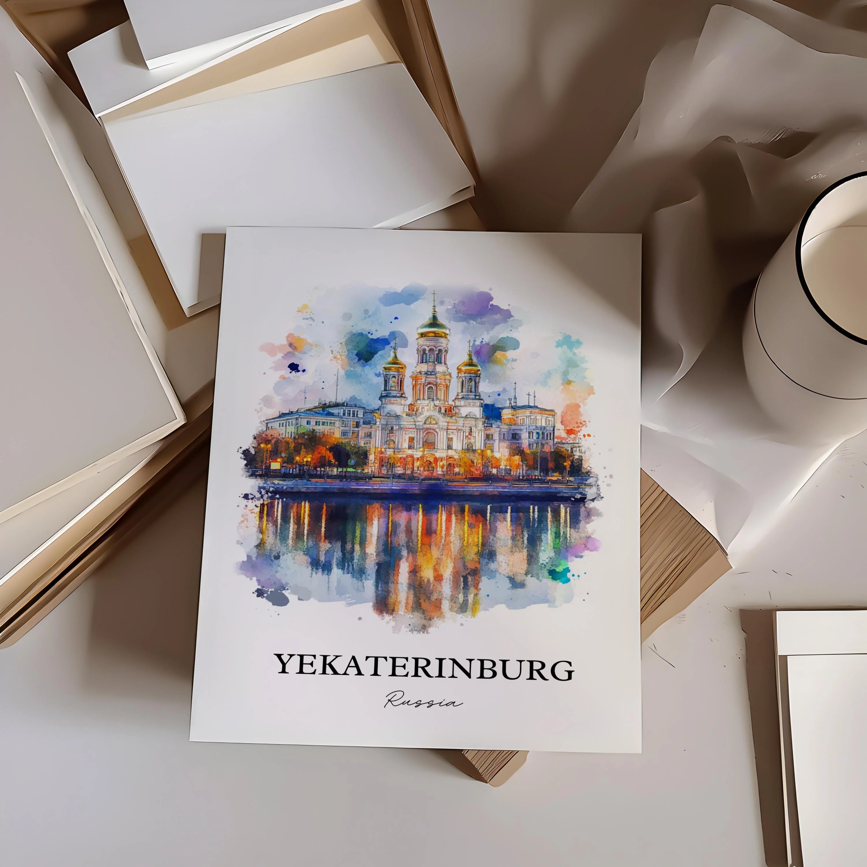 Yekaterinburg, Russia – Watercolor Art Print - Image 5