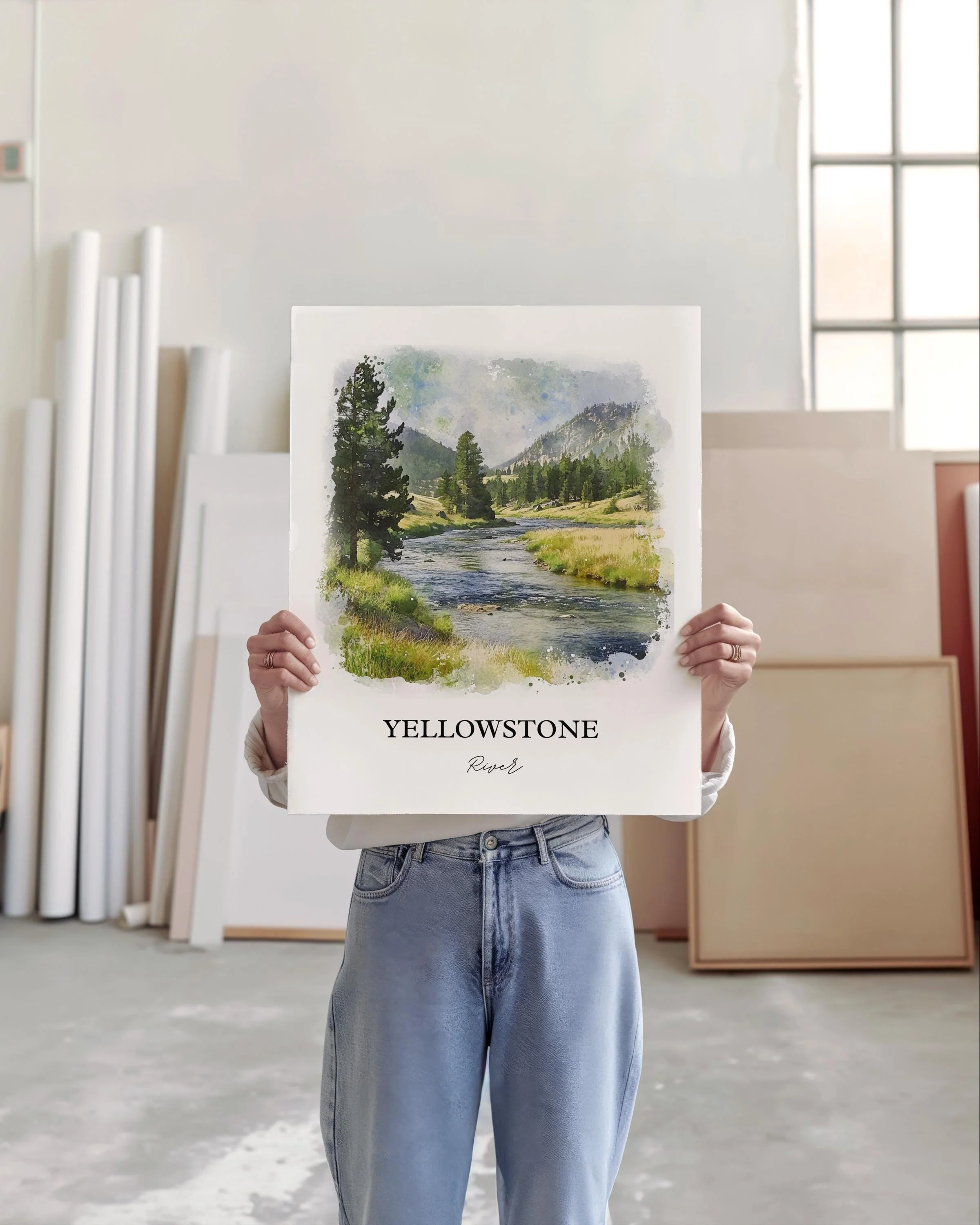 Yellowstone River, Montana, USA – Watercolor Art Print - Image 5