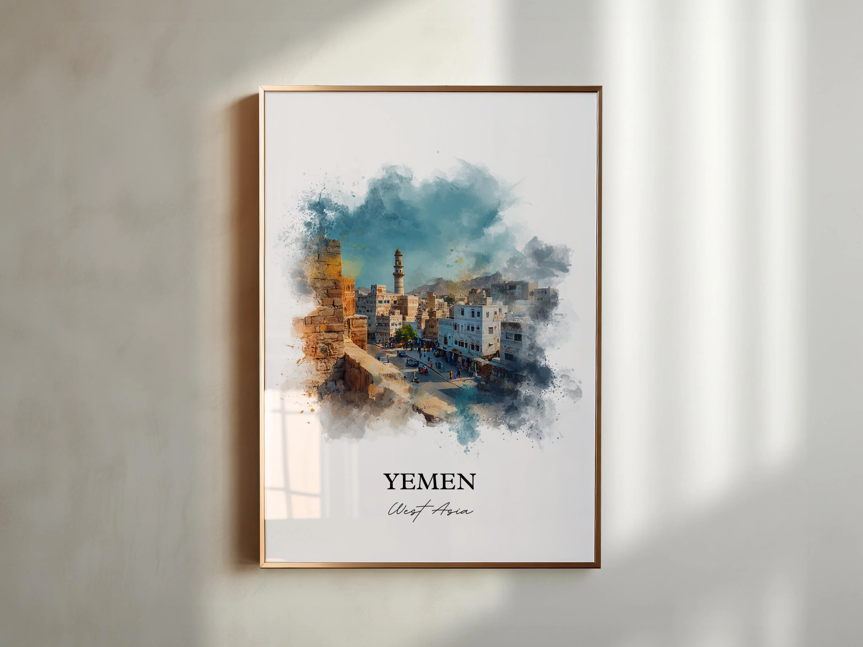 Yemen – Watercolor Art Print - Image 3