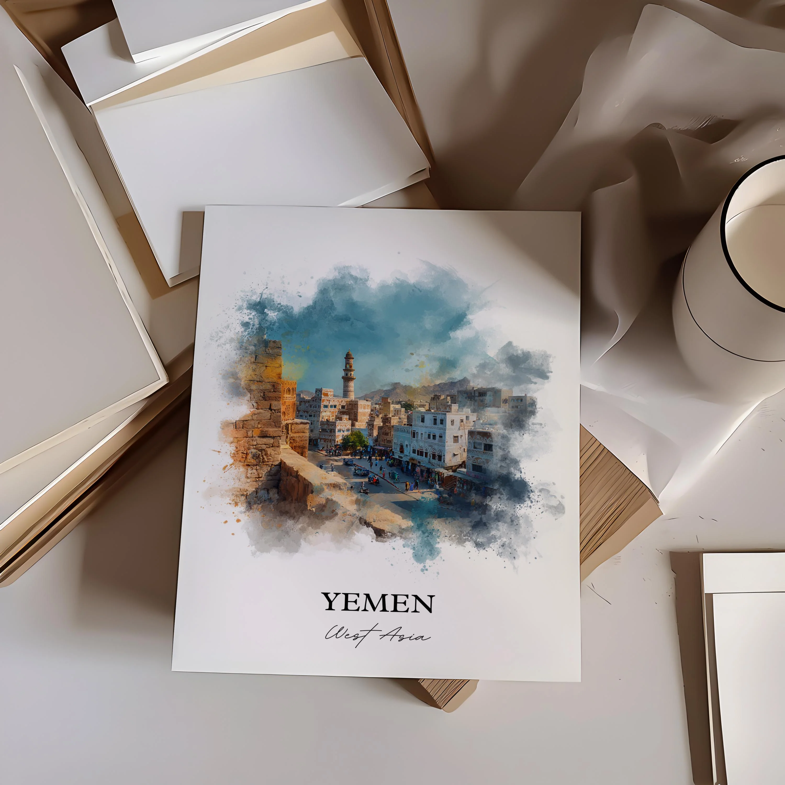 Yemen – Watercolor Art Print - Image 5