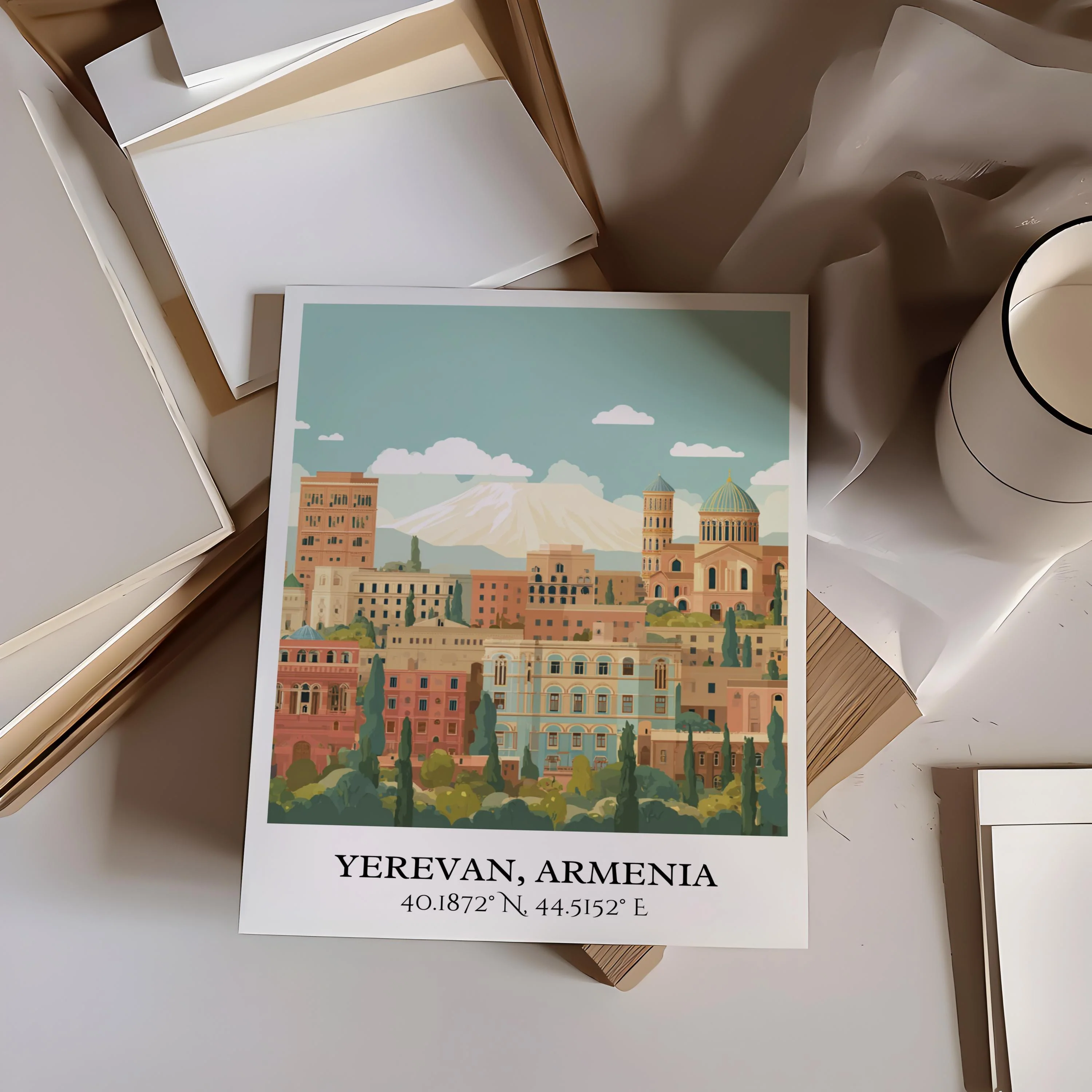 Yerevan, Armenia – Watercolor Art Print - Image 6