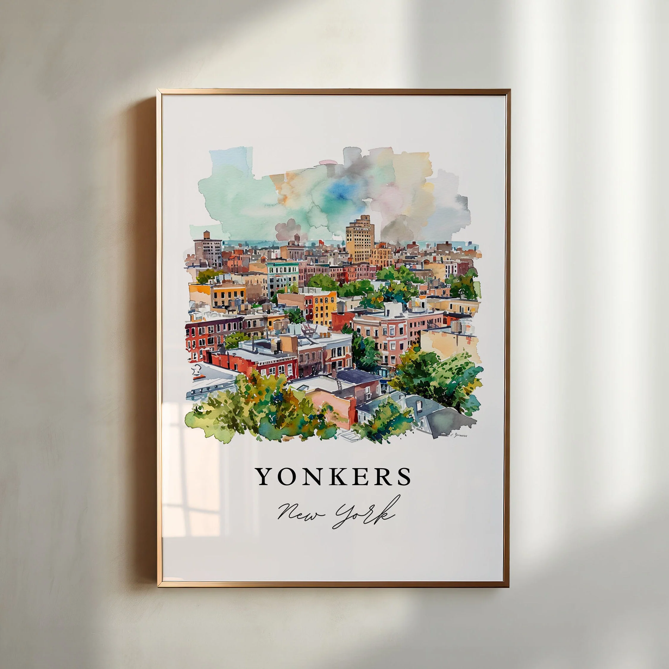 Yonkers, New York – Watercolor Art Print